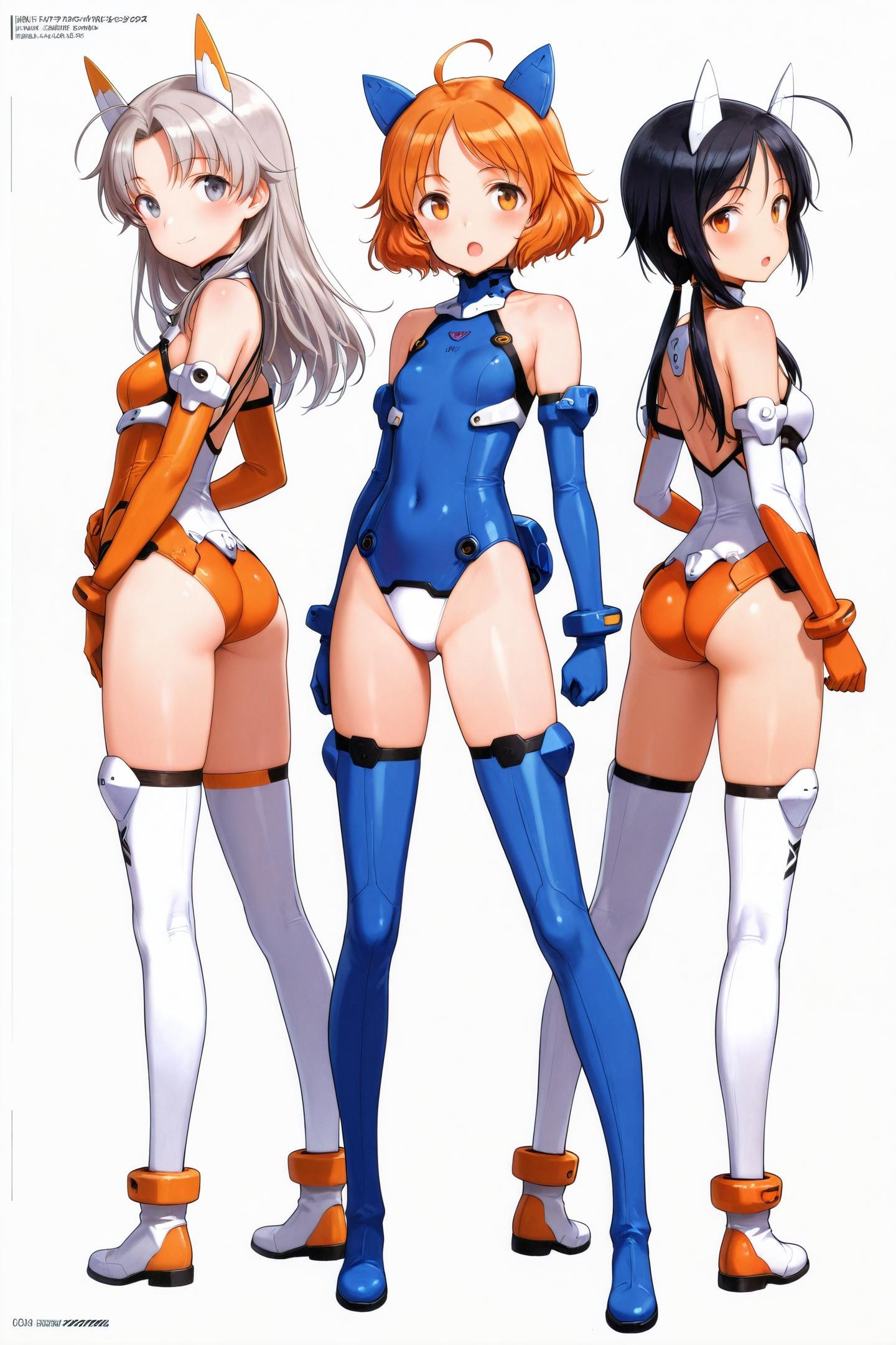 leotard,  blue gloves,  multiple girls by flyx3 on Tensor.Art