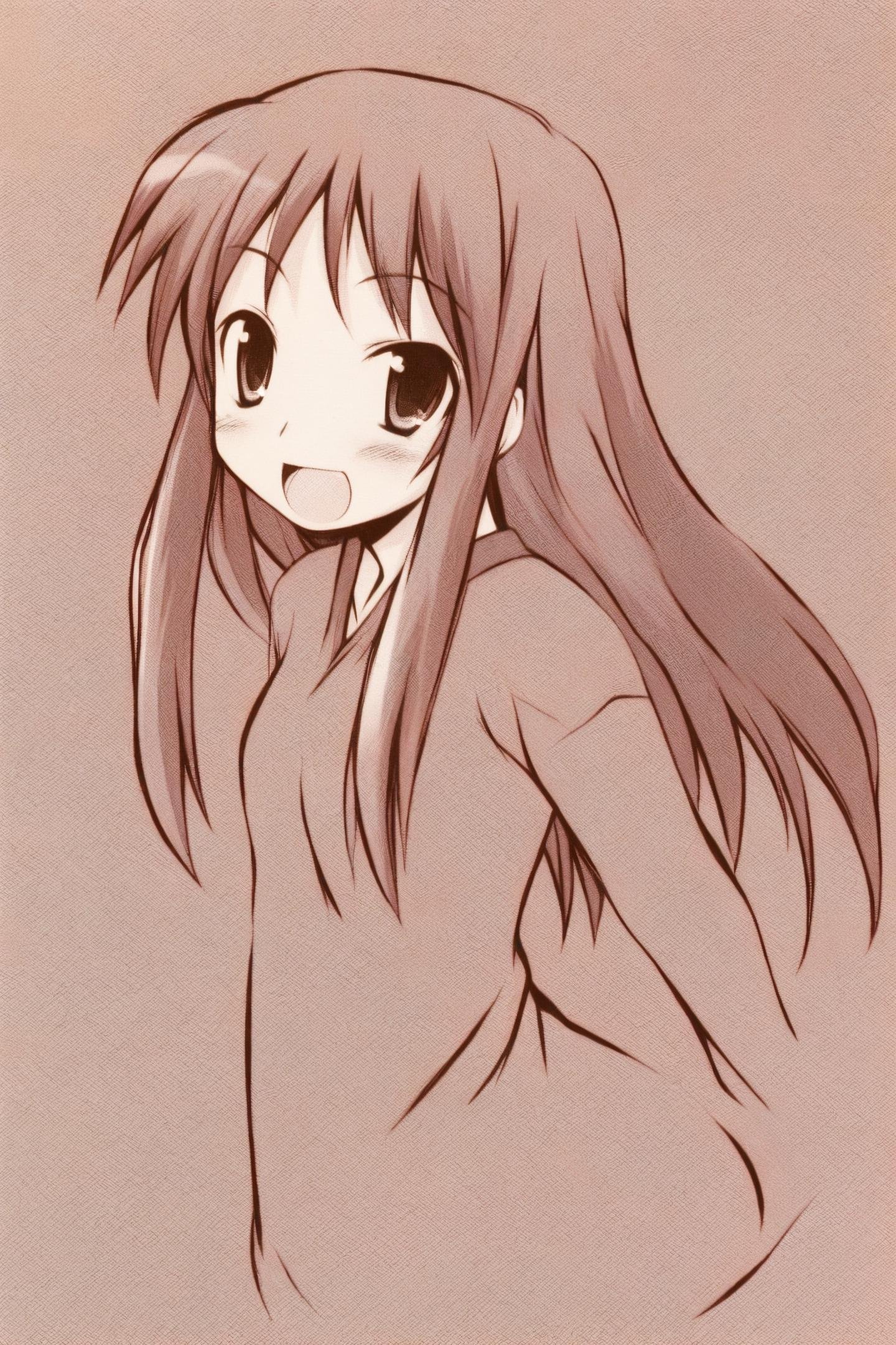 1girl,  monochrome,  smile by flyx3 on Tensor.Art