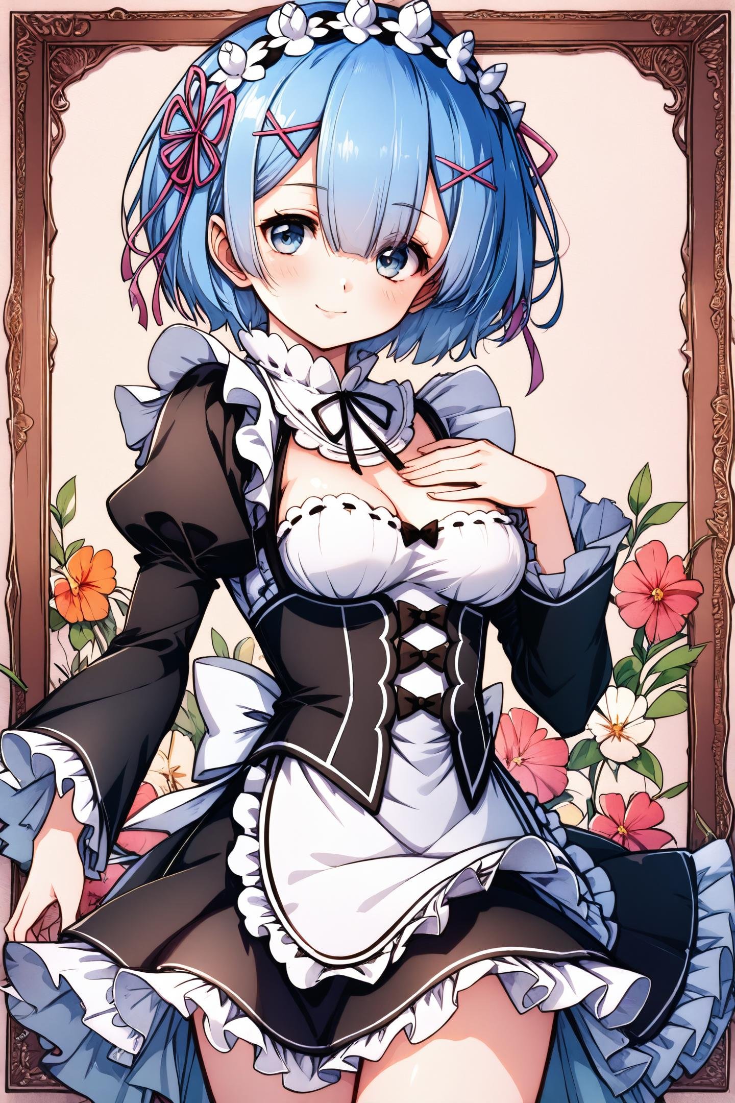 1girl,  solo,  rem (re:zero) by flyx3 on Tensor.Art