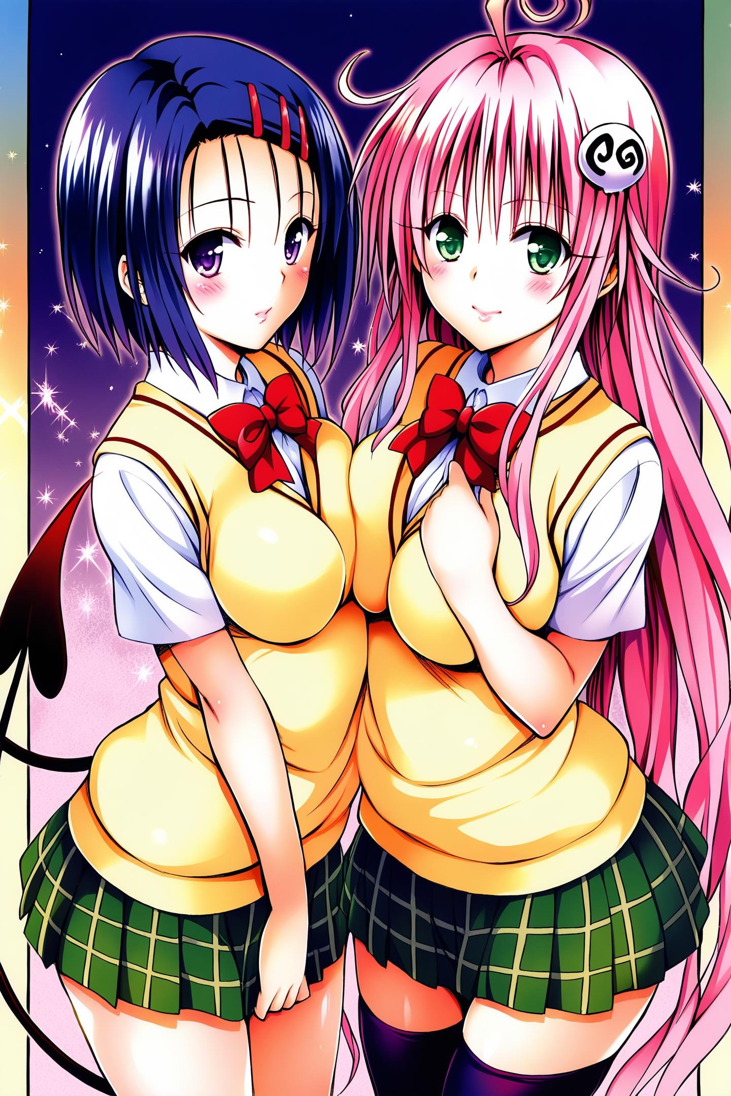Yabuki Kentarou Style,  lala satalin deviluke,  haruna sairenji by flyx3 on Tensor.Art