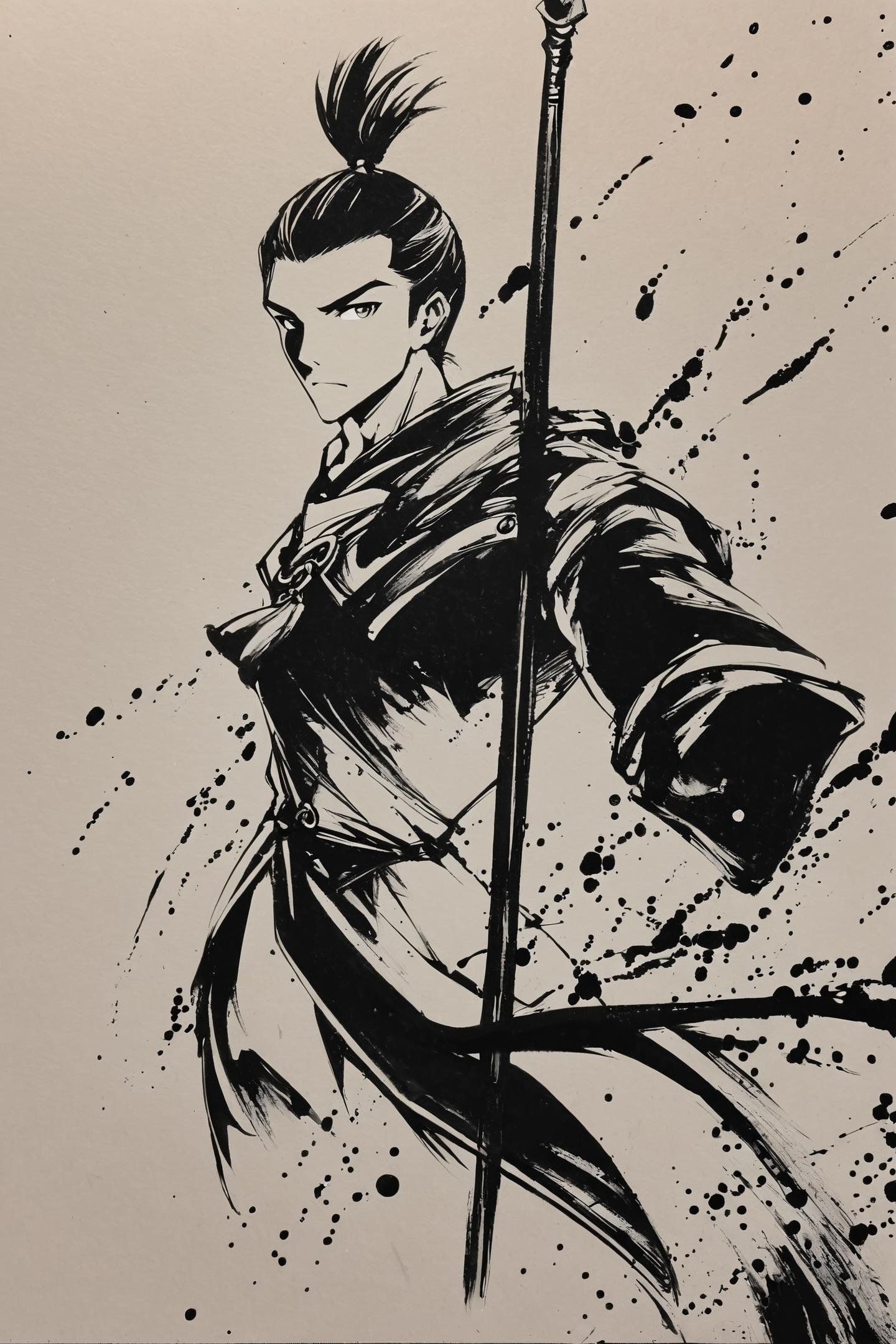 1boy,  polearm,  male focus by flyx3 on Tensor.Art
