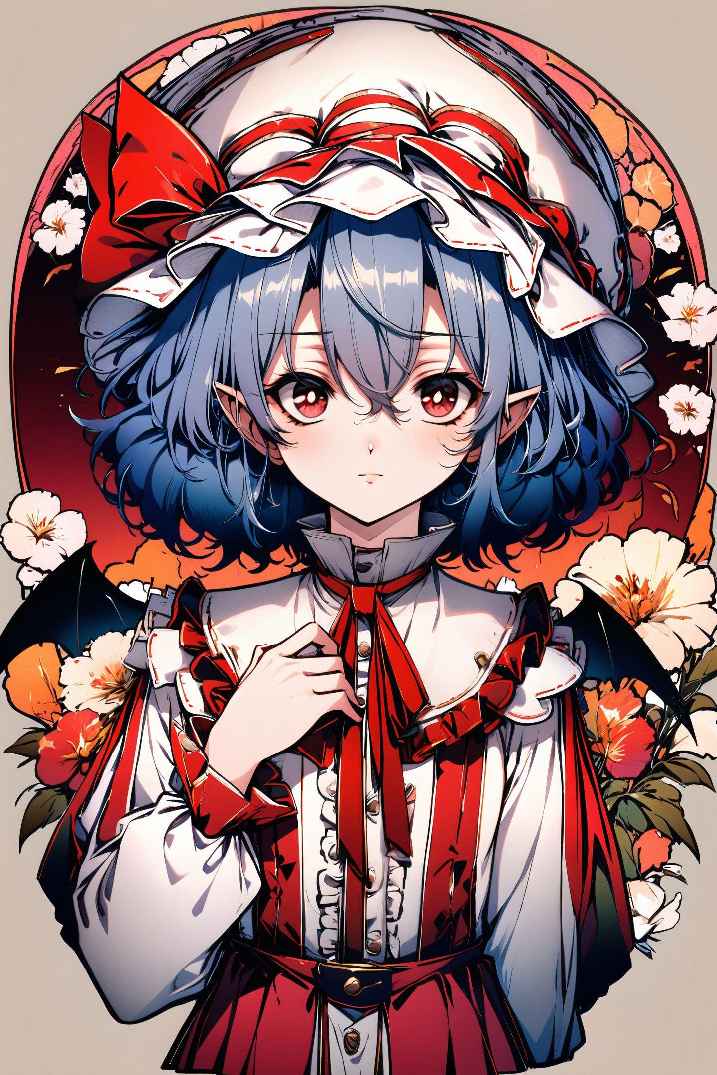 1girl,  solo,  remilia scarlet by flyx3 on Tensor.Art