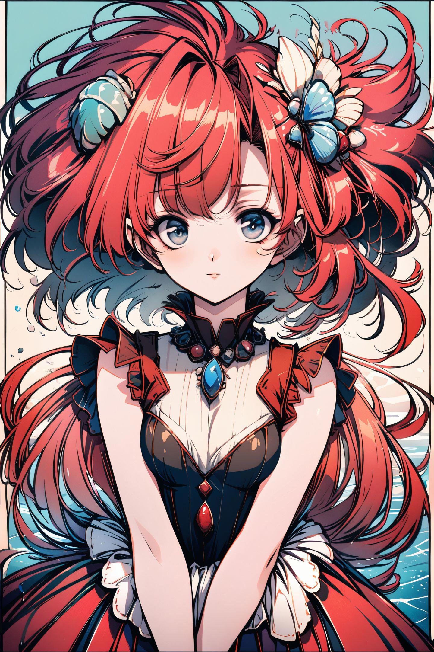1girl,  solo,  red hair by flyx3 on Tensor.Art