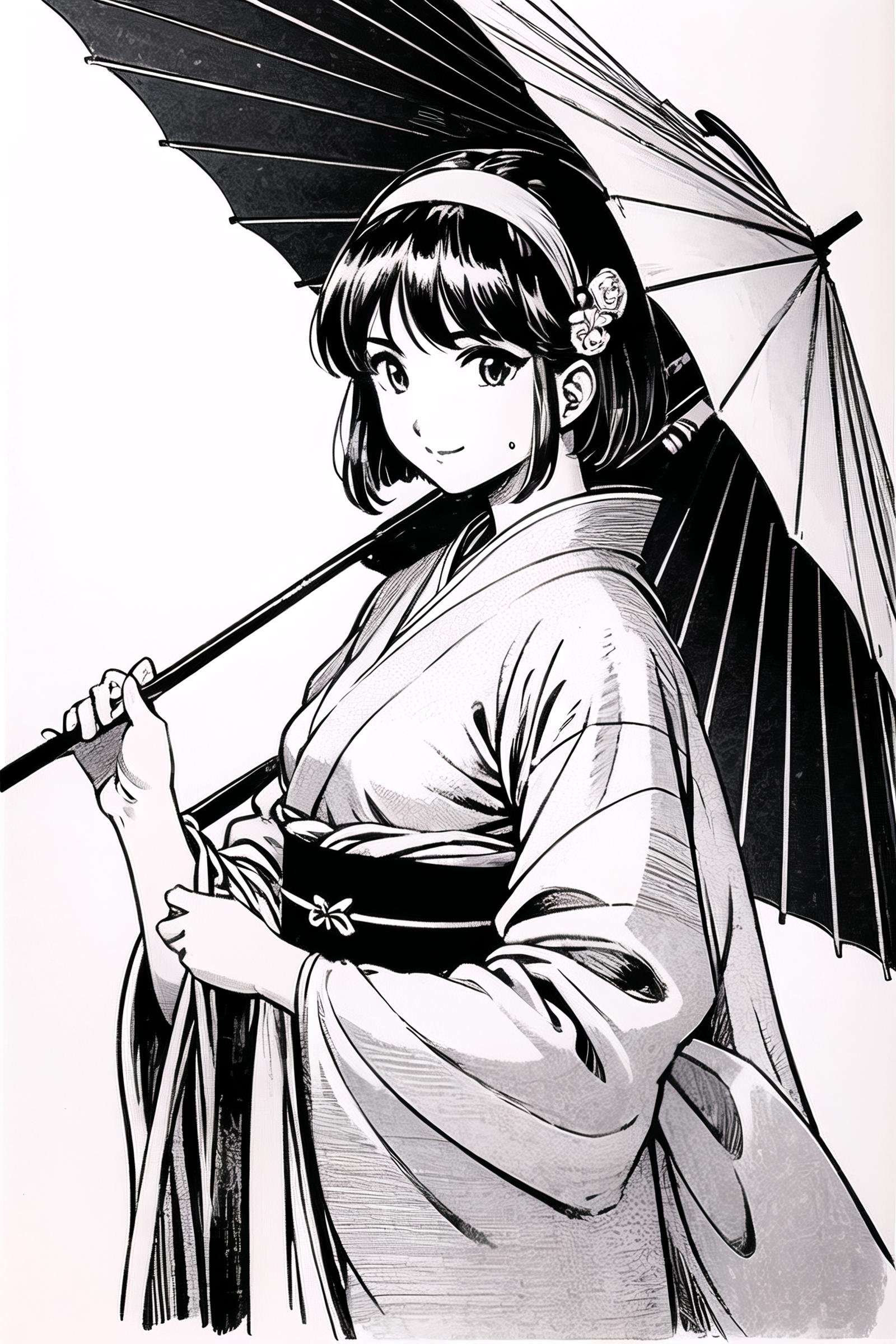 1girl,  solo,  umbrella by flyx3 on Tensor.Art