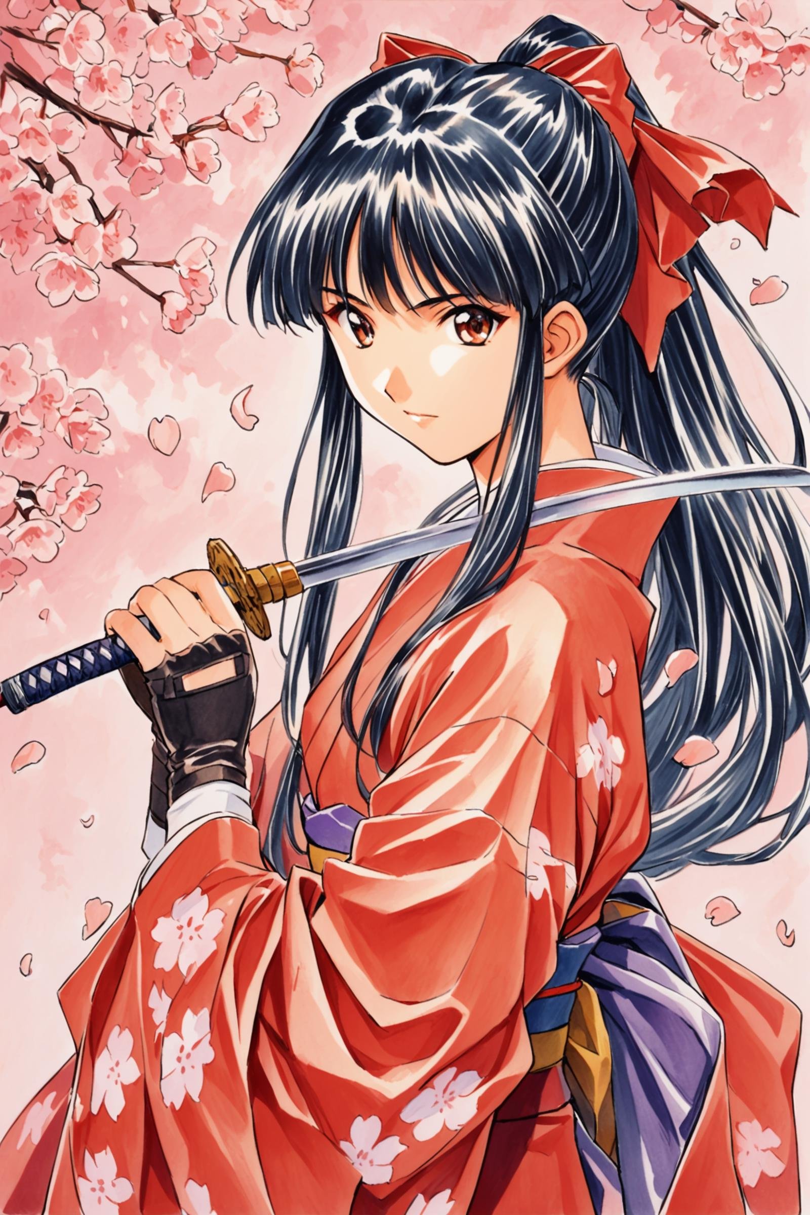Shinguji Sakura,  1girl,  weapon by flyx3 on Tensor.Art