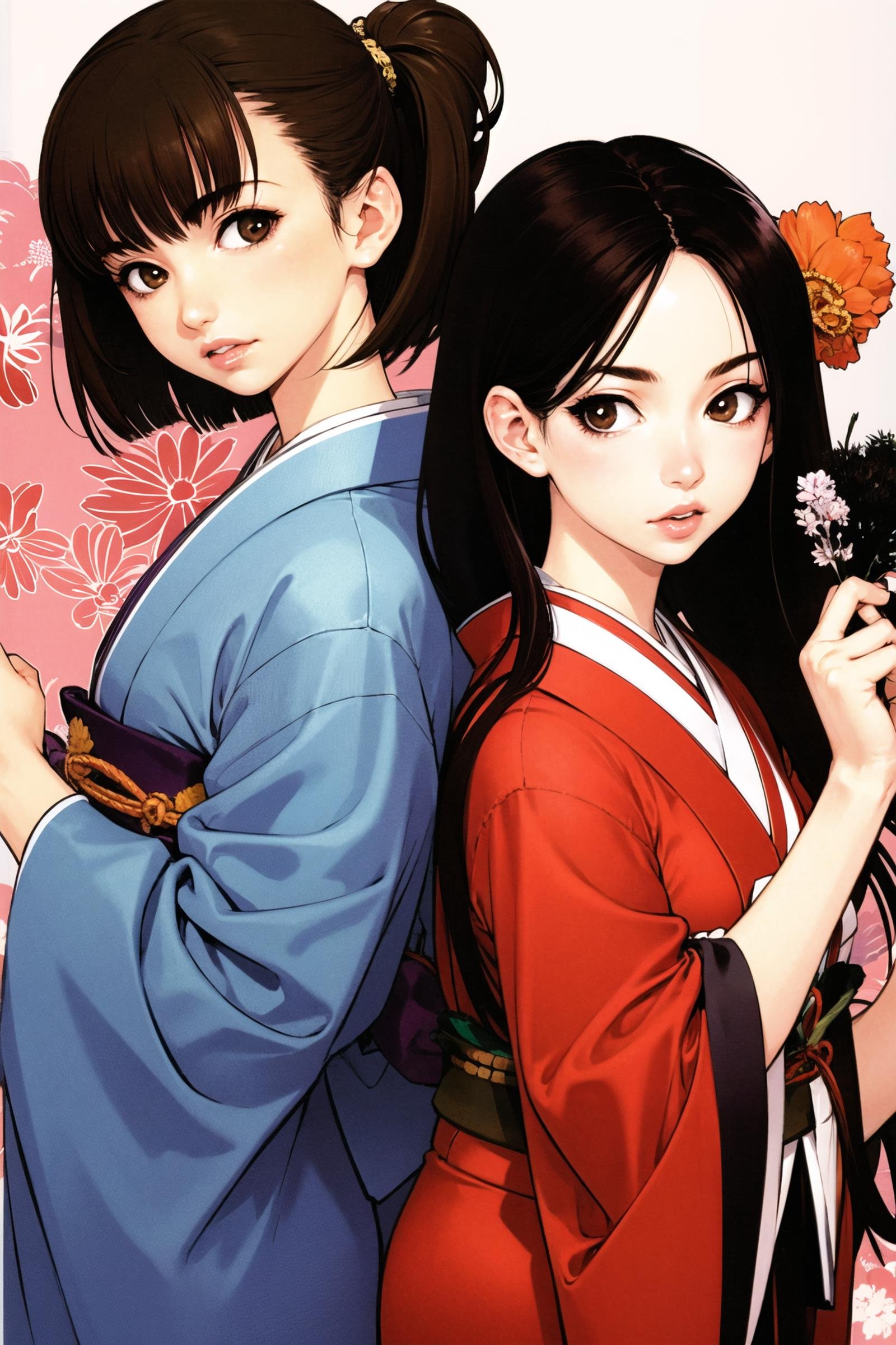 multiple girls,  2girls,  japanese clothes by flyx3 on Tensor.Art