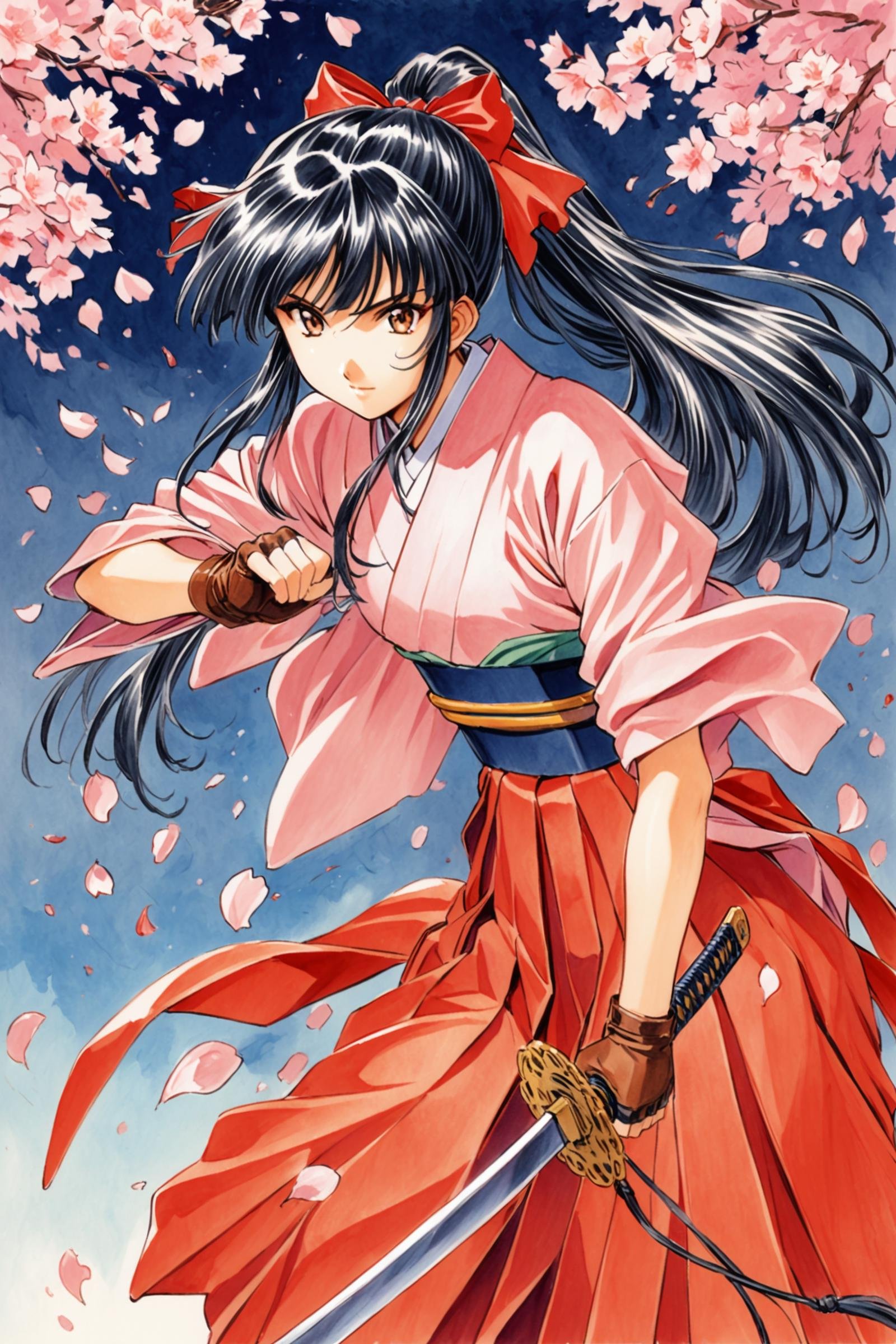 Shinguji Sakura,  1girl,  weapon by flyx3 on Tensor.Art