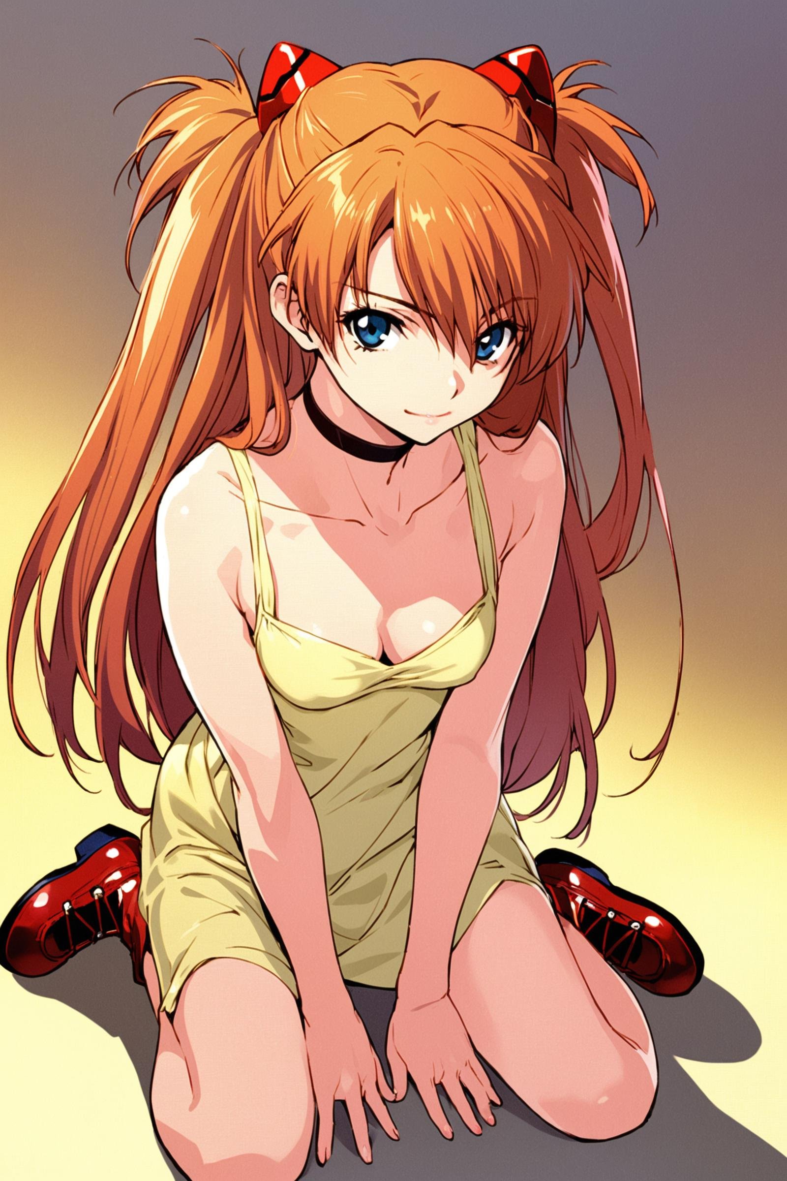 1girl,  souryuu asuka langley,  yellow dress by flyx3 on Tensor.Art