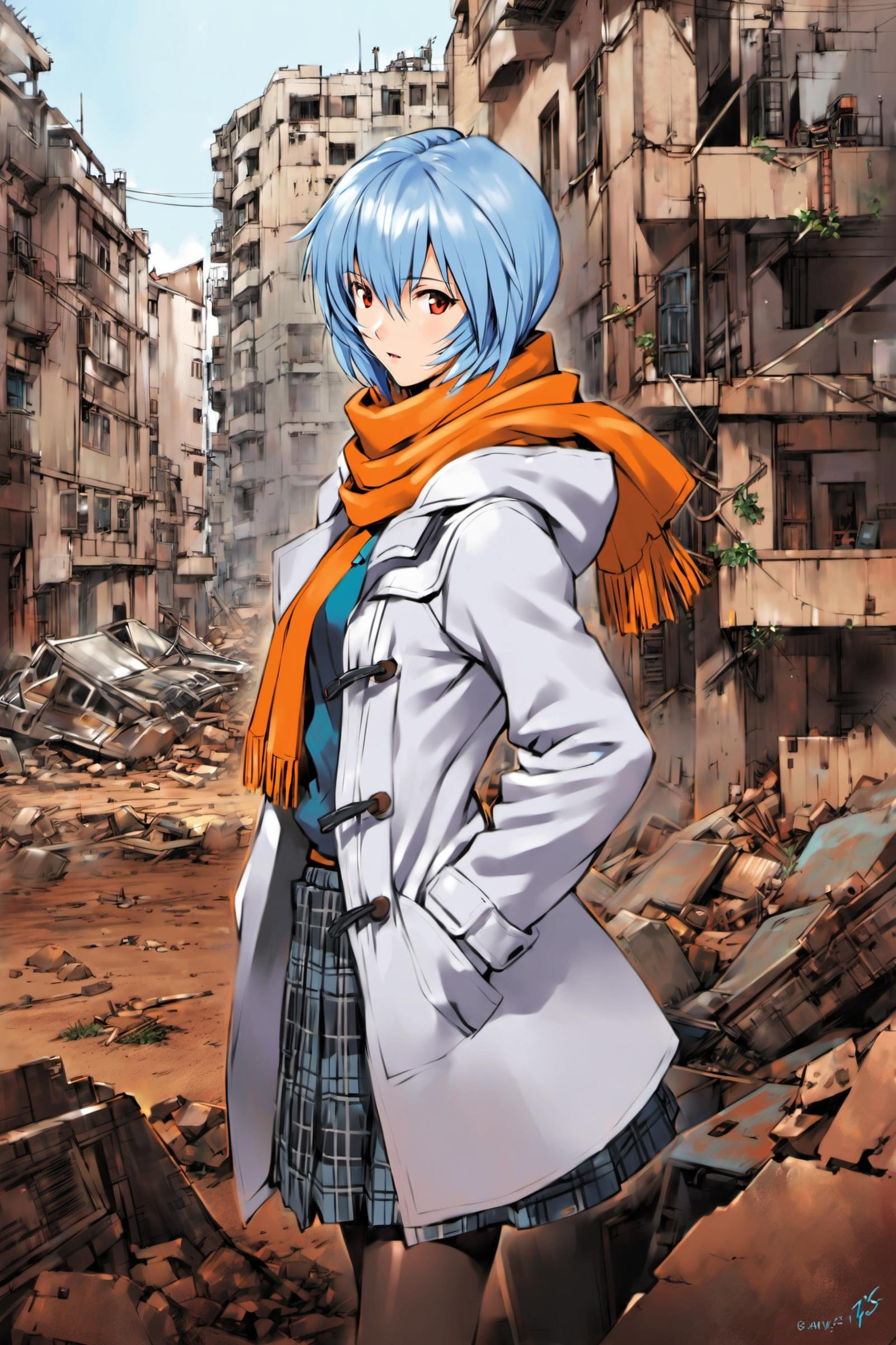1girl,  solo,  ayanami rei by flyx3 on Tensor.Art