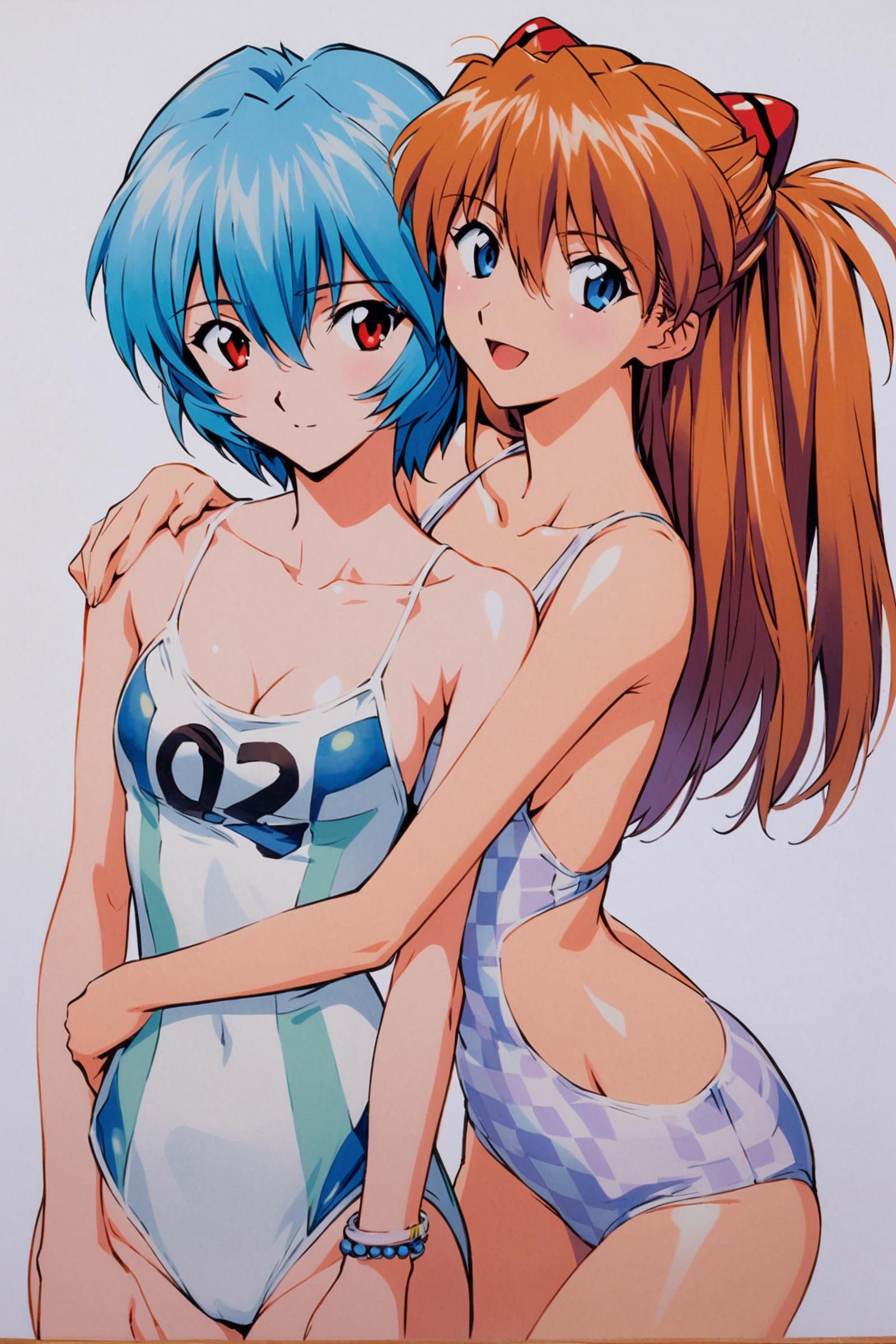 souryuu asuka langley,  swimsuit,  multiple girls by flyx3 on Tensor.Art