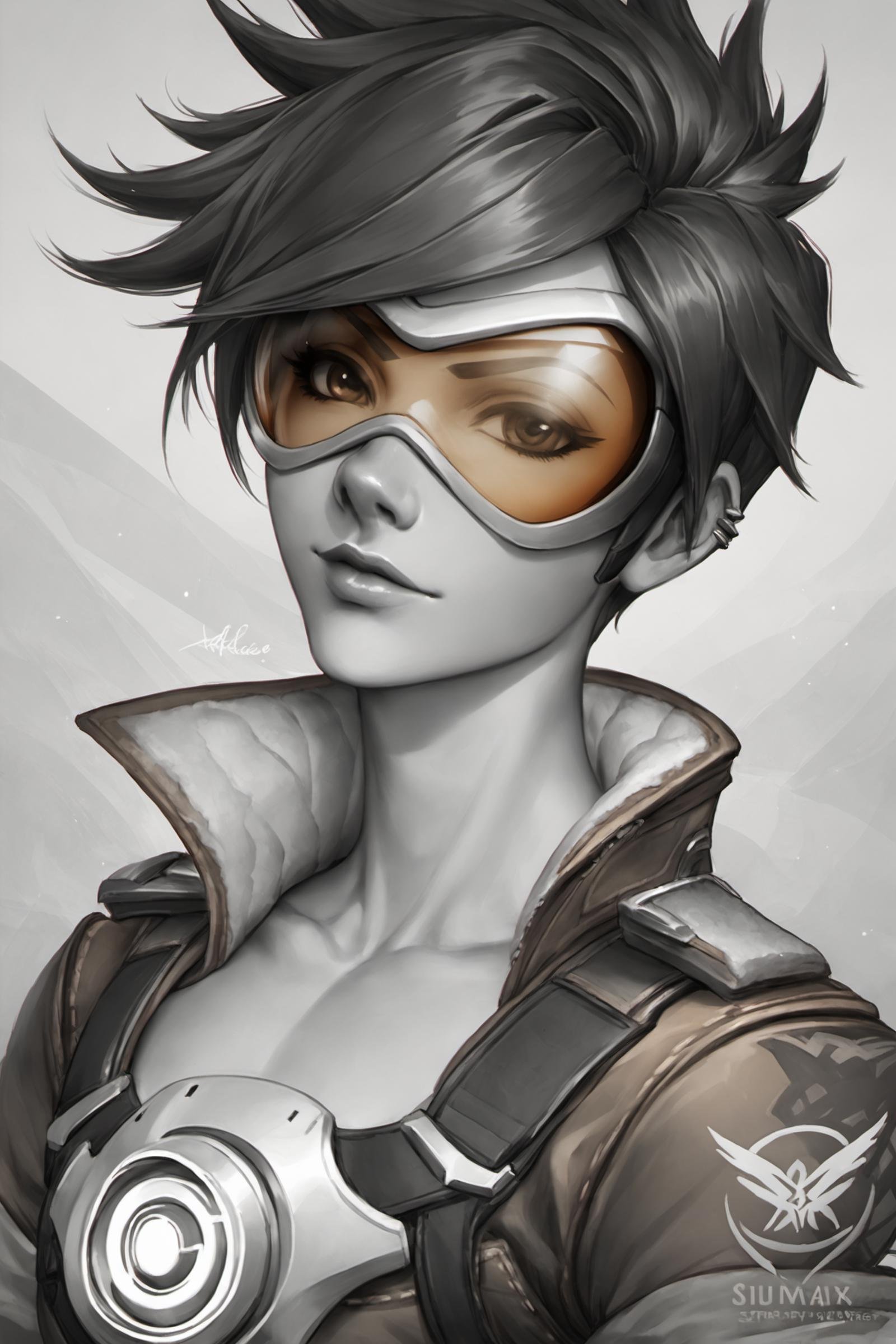 1girl,  solo,  monochrome by flyx3 on Tensor.Art