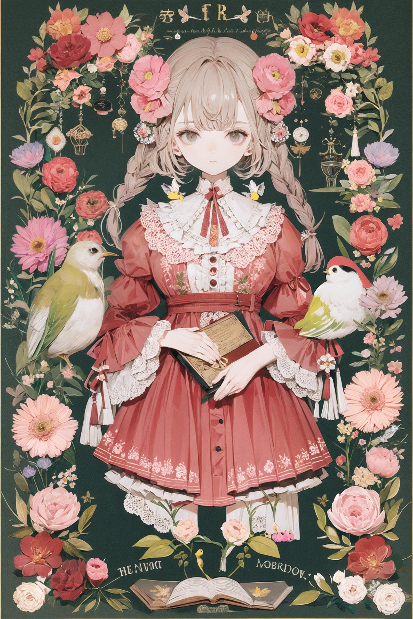 flower,  long hair,  braid by flyx3 on Tensor.Art