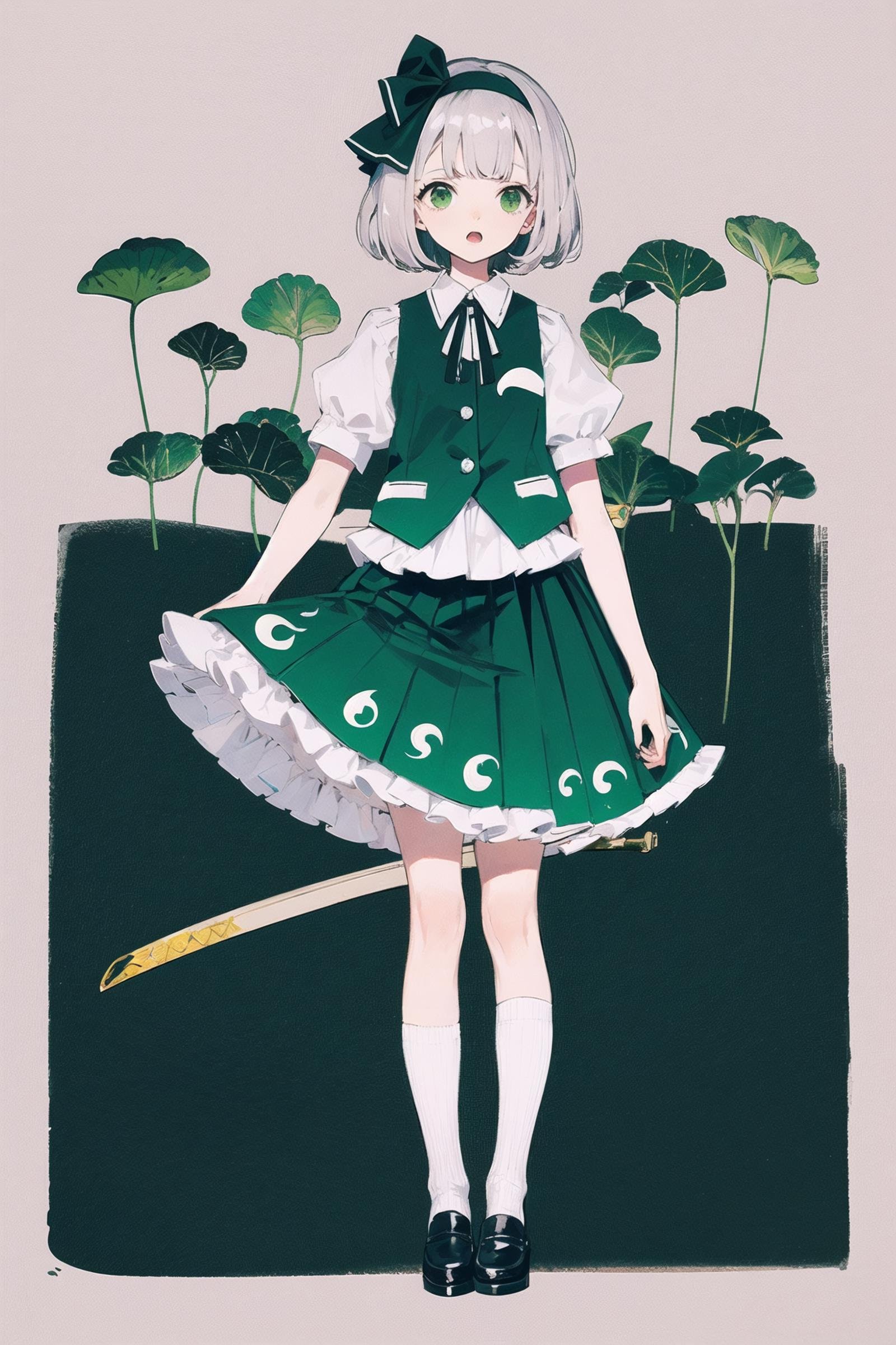 1girl,  konpaku youmu,  konpaku youmu \(ghost\) by flyx3 on Tensor.Art