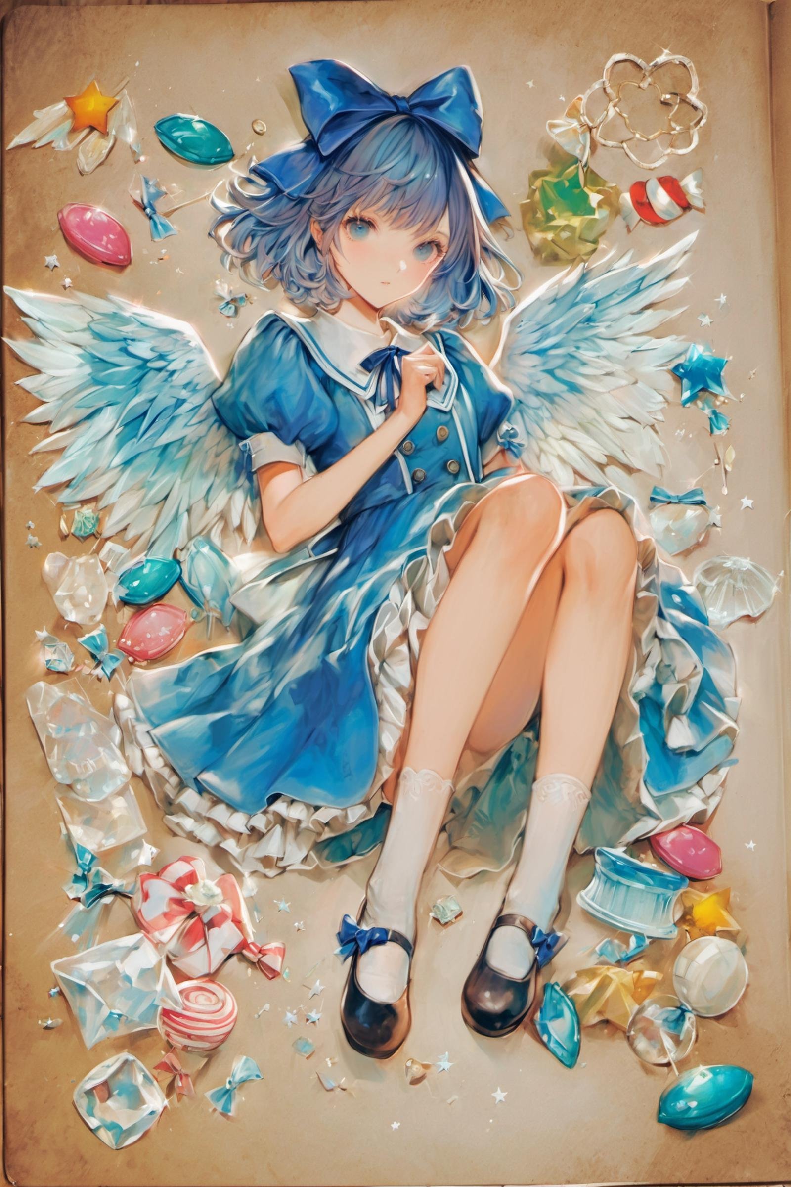 1girl,  cirno,  wings by flyx3 on Tensor.Art