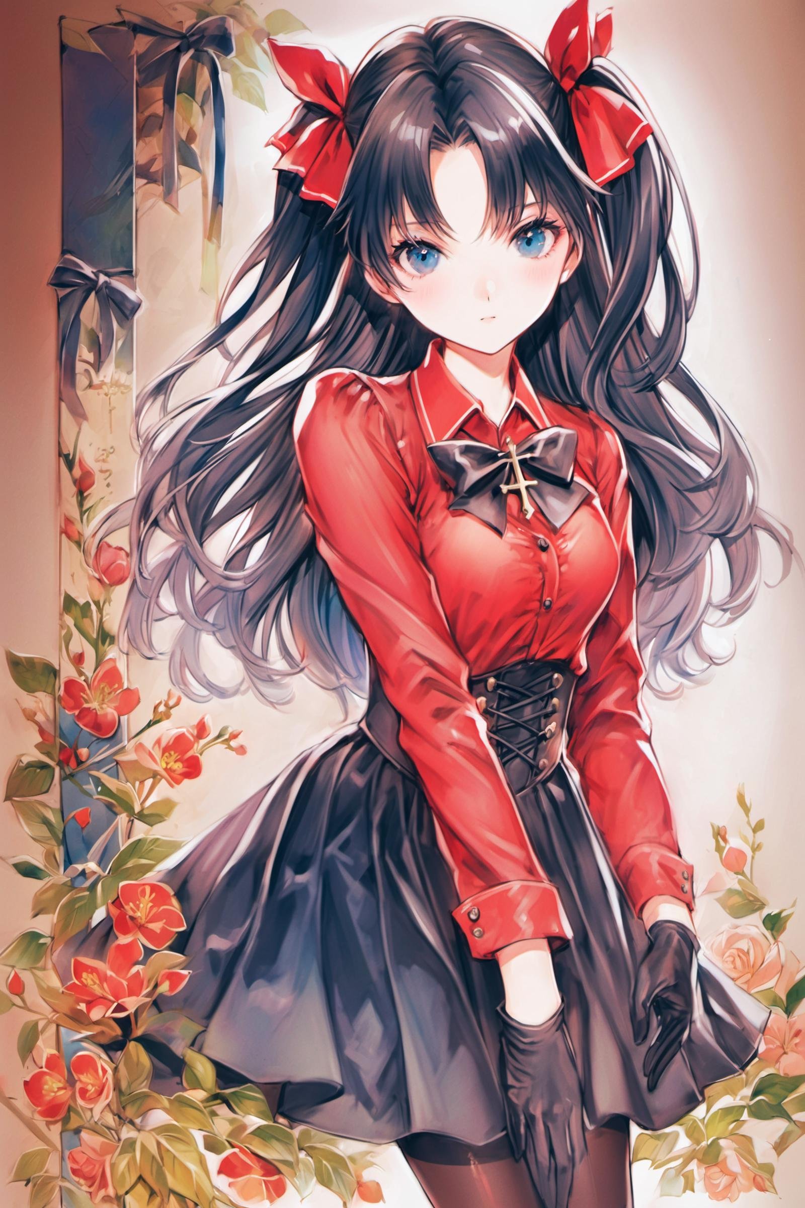 1girl,  solo,  tohsaka rin by flyx3 on Tensor.Art