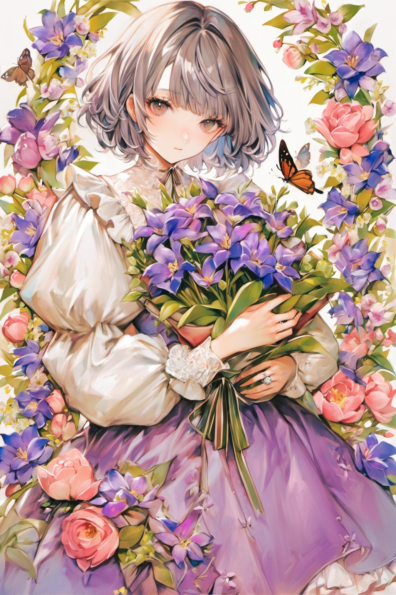 1girl,  solo,  flower by flyx3 on Tensor.Art