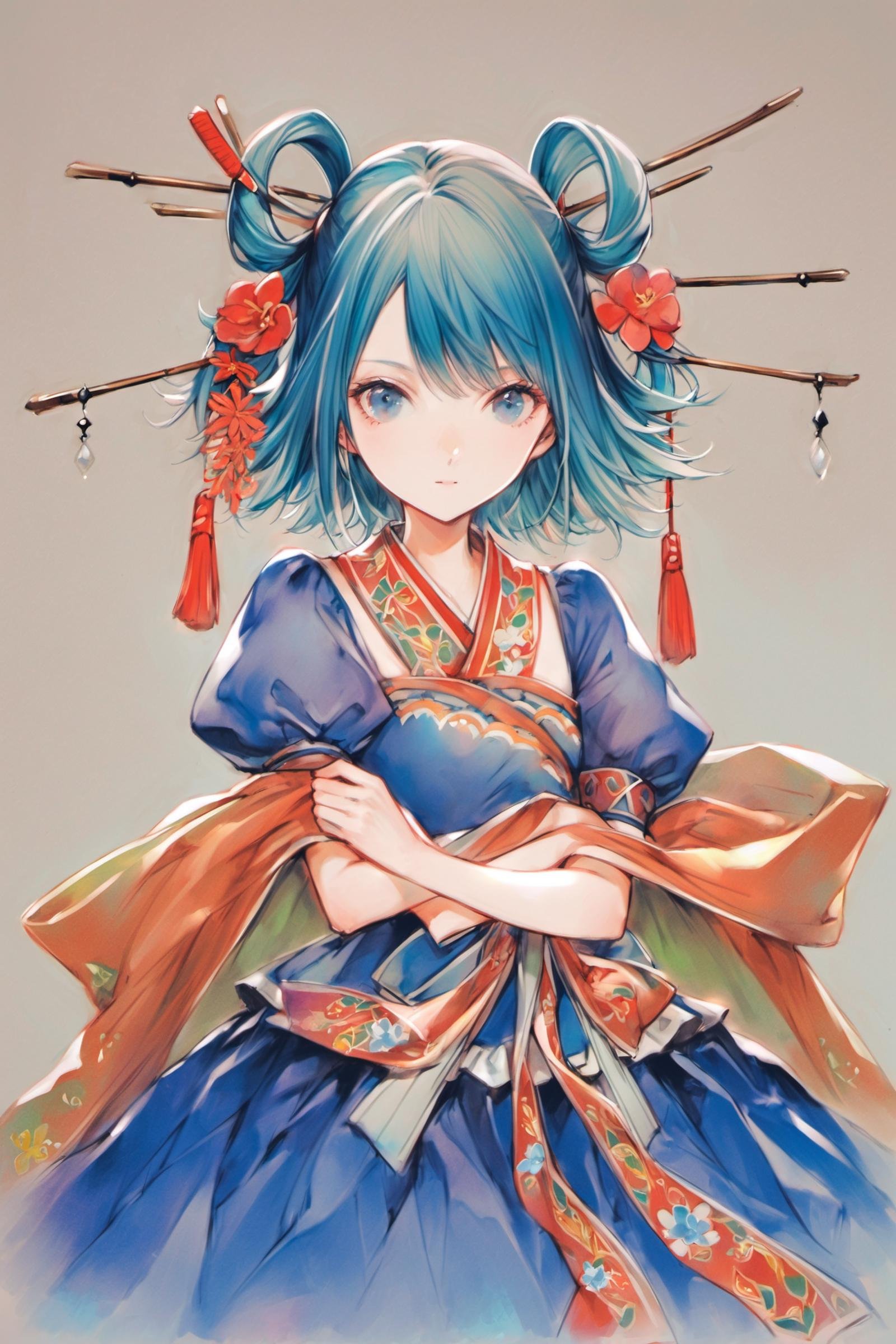1girl,  solo,  kaku seiga by flyx3 on Tensor.Art