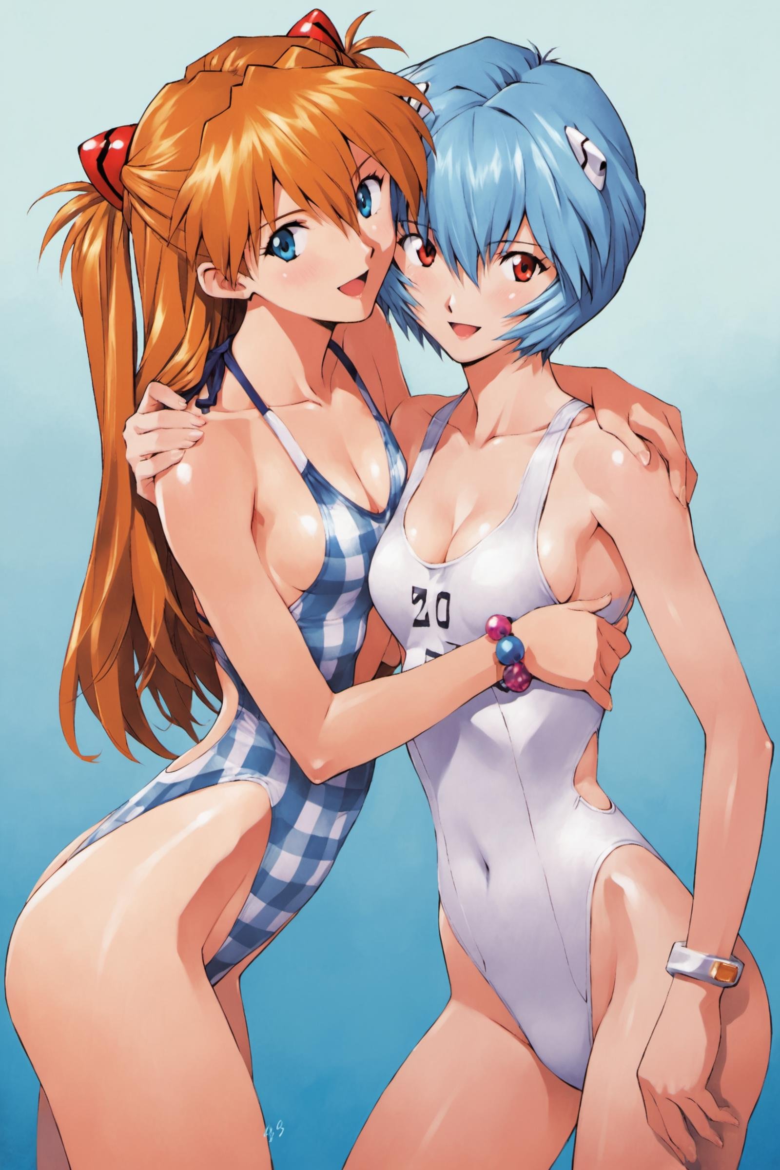souryuu asuka langley,  swimsuit,  multiple girls by flyx3 on Tensor.Art