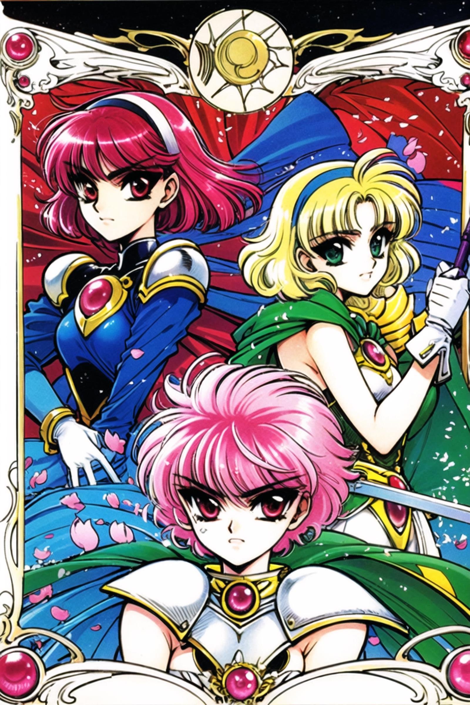 clamp,  Magic Knight Rayearth,  1990s (style) by flyx3 on Tensor.Art