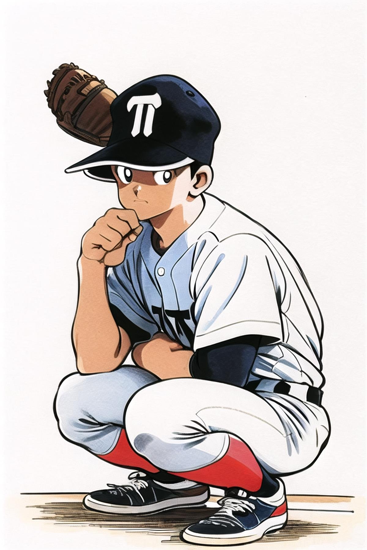 baseball mitt,  solo,  baseball uniform by flyx3 on Tensor.Art