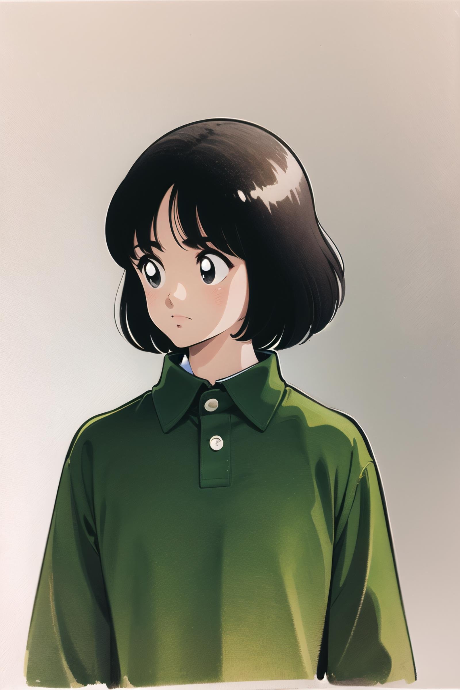 solo,  1girl,  black hair by flyx3 on Tensor.Art