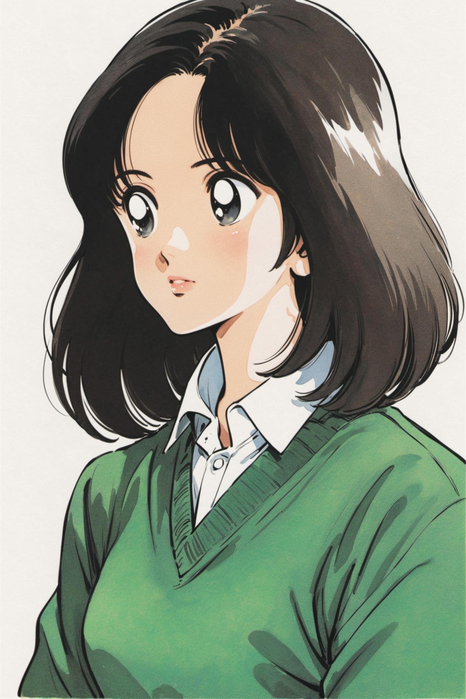 solo,  1girl,  black hair by flyx3 on Tensor.Art