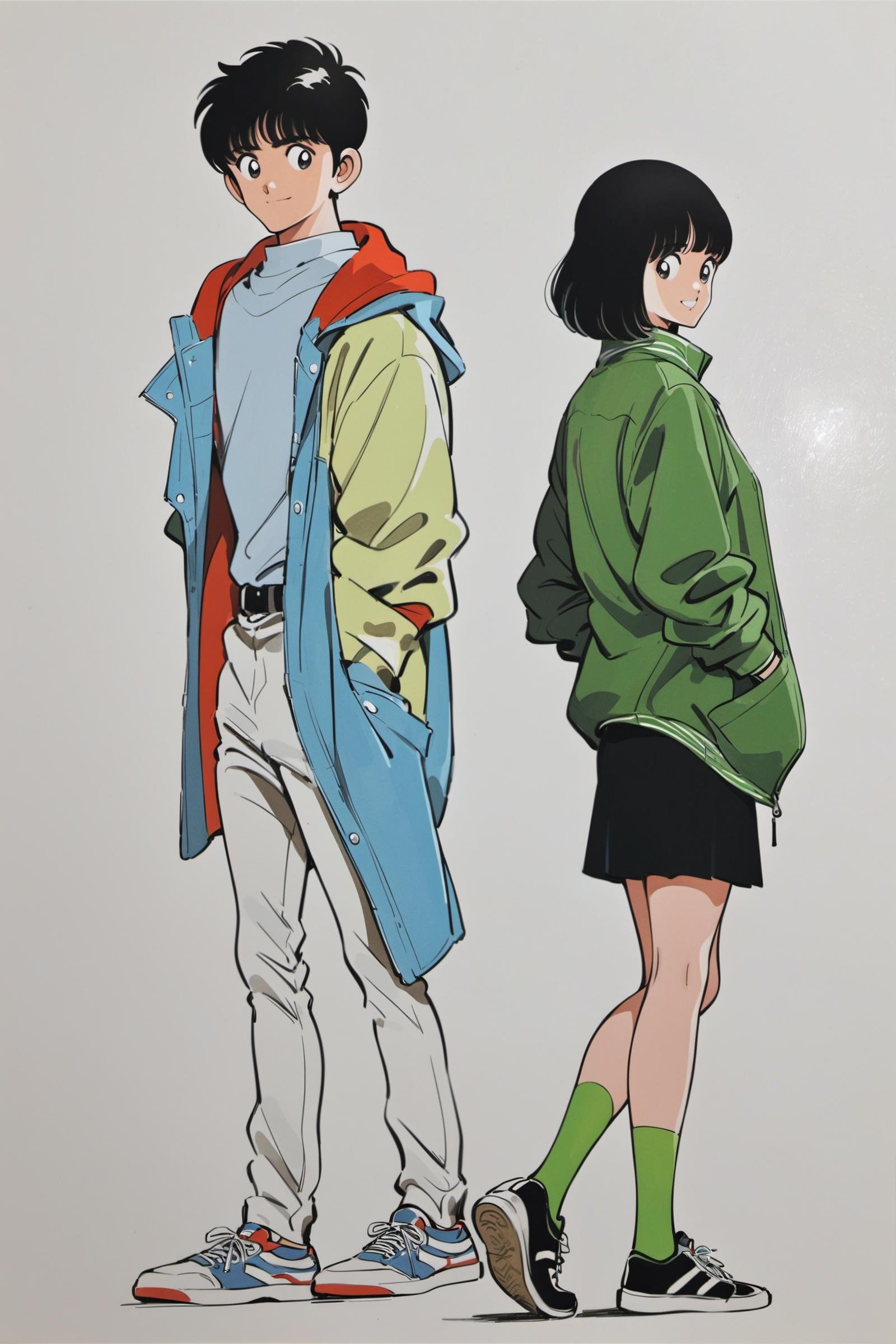 1girl,  1boy,  black hair by flyx3 on Tensor.Art