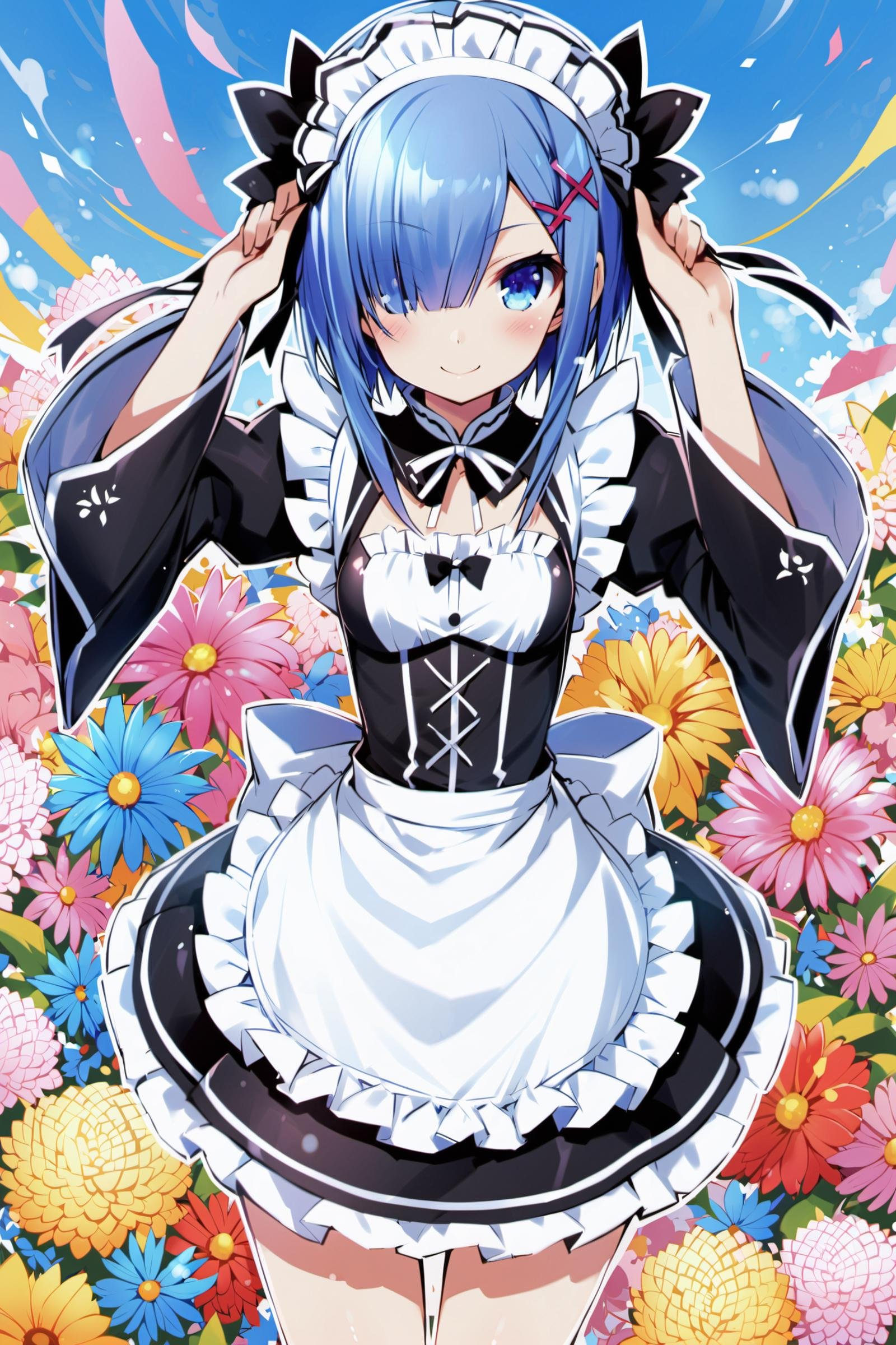 rem (re:zero),  1girl,  solo by flyx3 on Tensor.Art