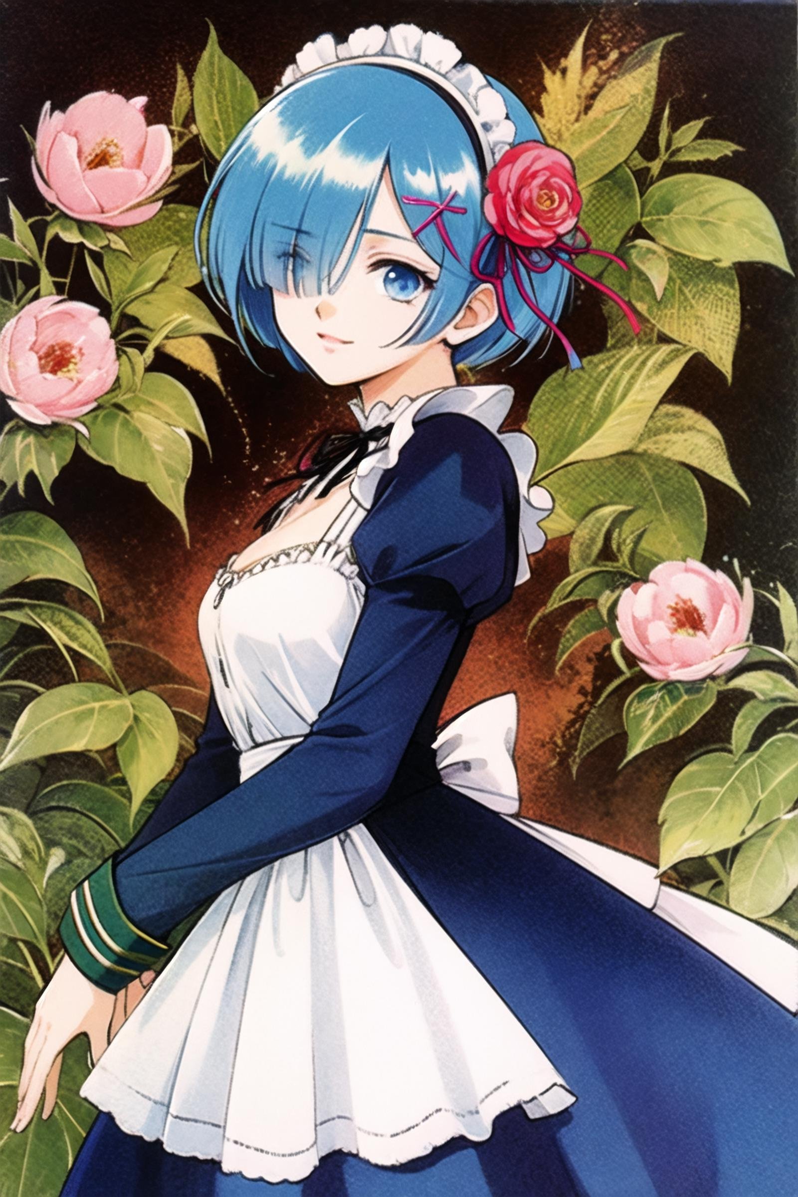 rem (re:zero),  1girl,  solo by flyx3 on Tensor.Art