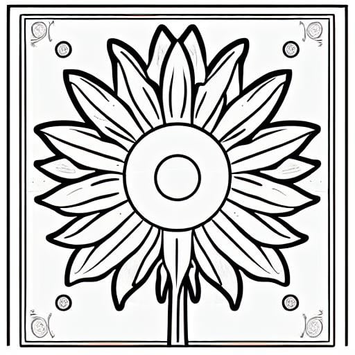 coloring page,  a sunflower by CtrlAltArt on Tensor.Art