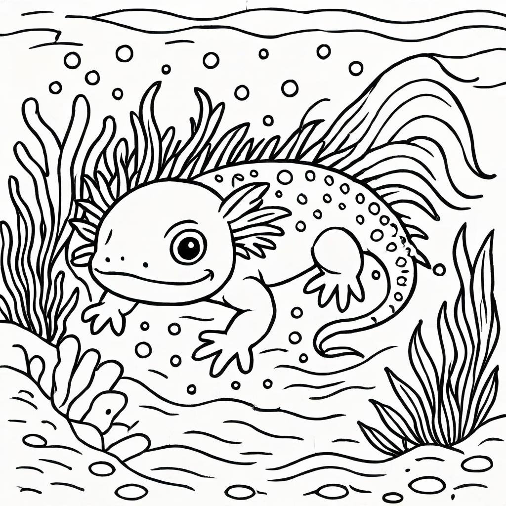 coloring page,  axolotl,  ocean by CtrlAltArt on Tensor.Art
