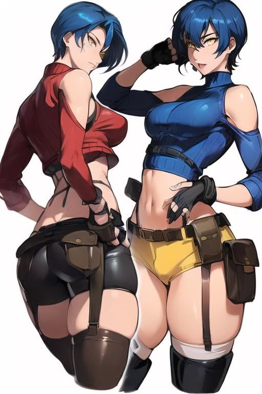 (((solo,  blue hair,  gloves by tangokiss on Tensor.Art