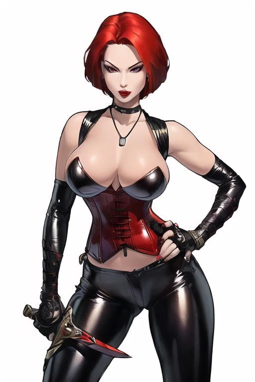 (((solo,  (black corset),  red detail in corset by tangokiss on Tensor.Art