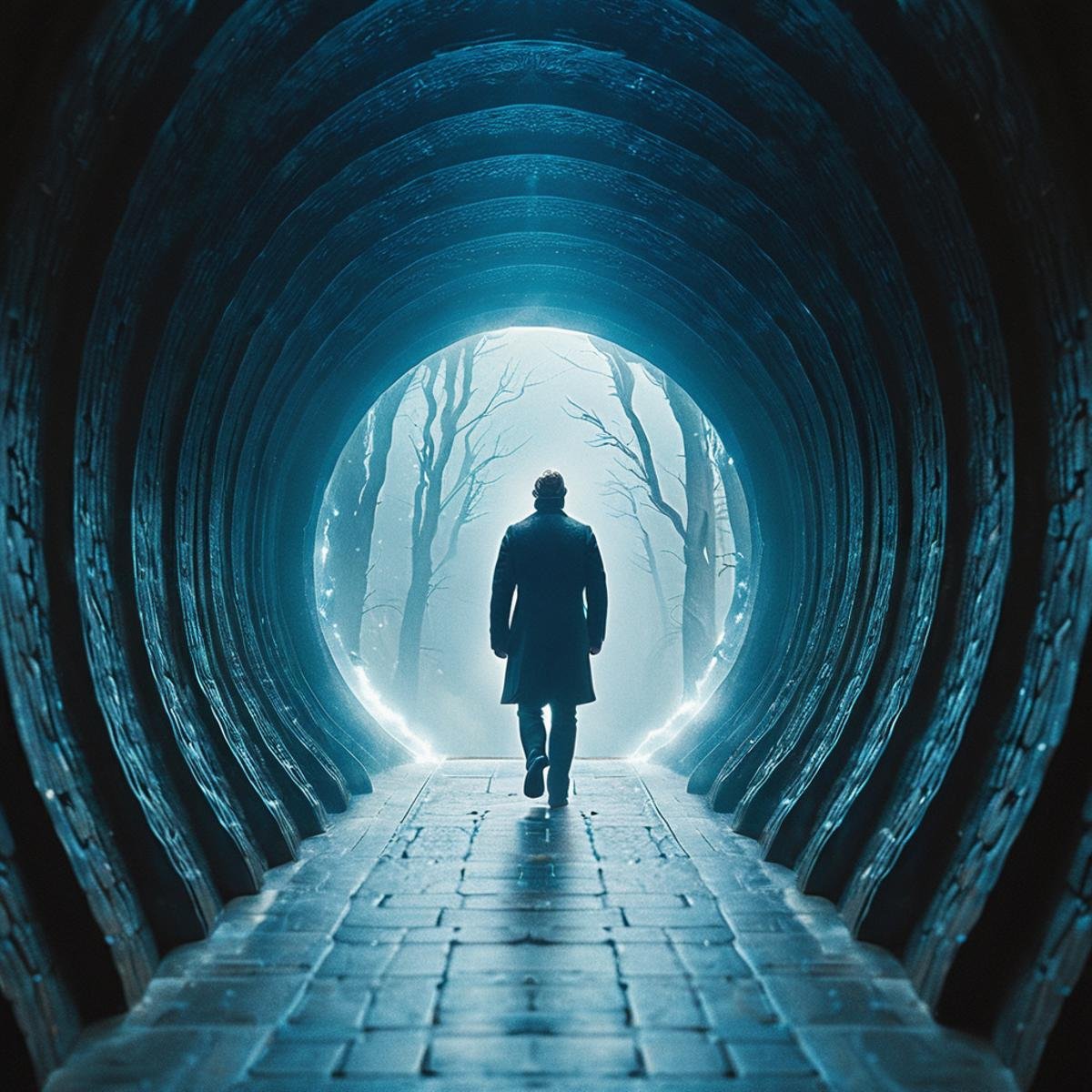 cinematic still midjourneylora,  1man walking trough portal . emotional,  harmonious by Zwaetschge on Tensor.Art
