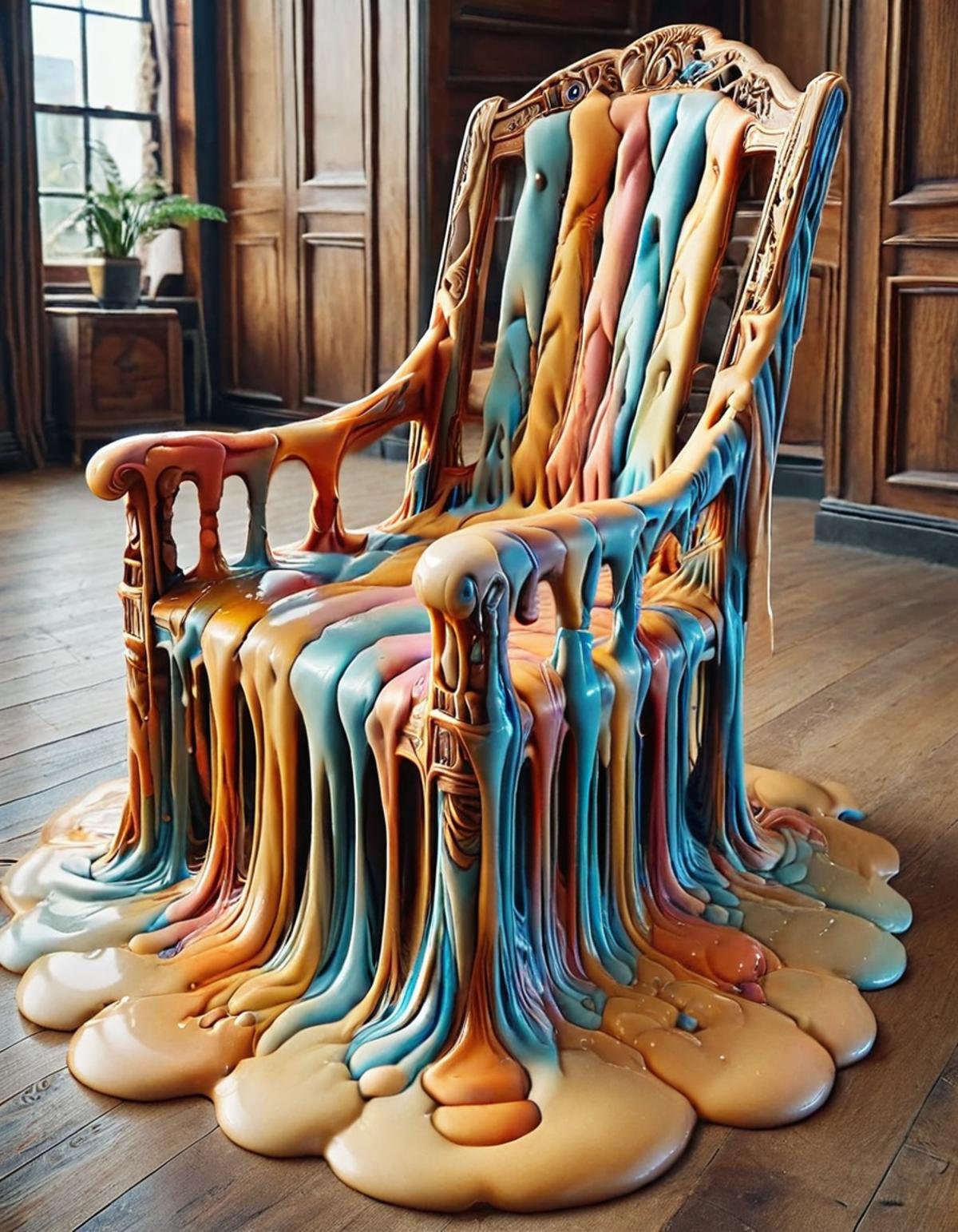 cinematic still meltinglora,  1chair . emotional,  harmonious by Zwaetschge on Tensor.Art