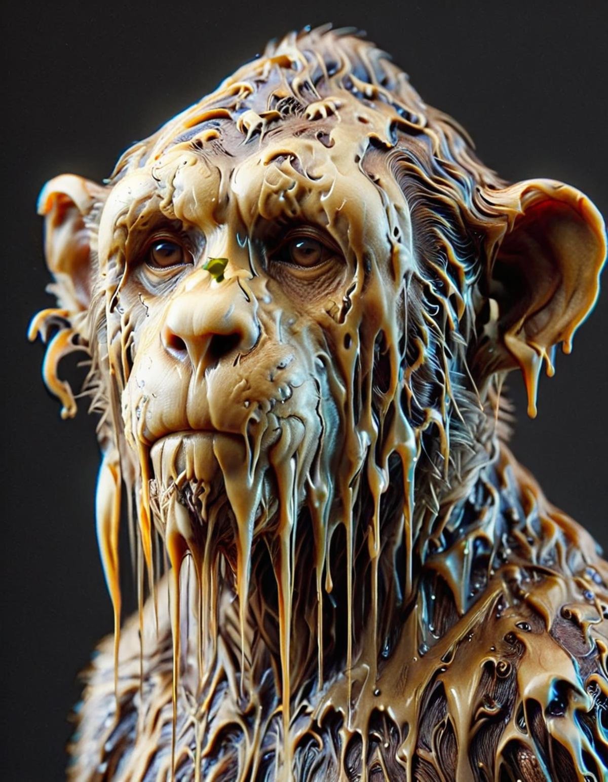 cinematic still meltinglora,  1monkey,  melting fur . emotional by Zwaetschge on Tensor.Art