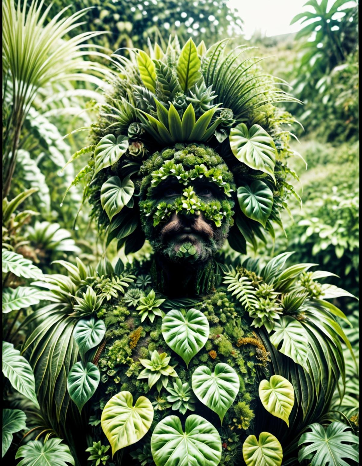 photograph plantpeoplelora,  portrait,  man made from plants by Zwaetschge on Tensor.Art