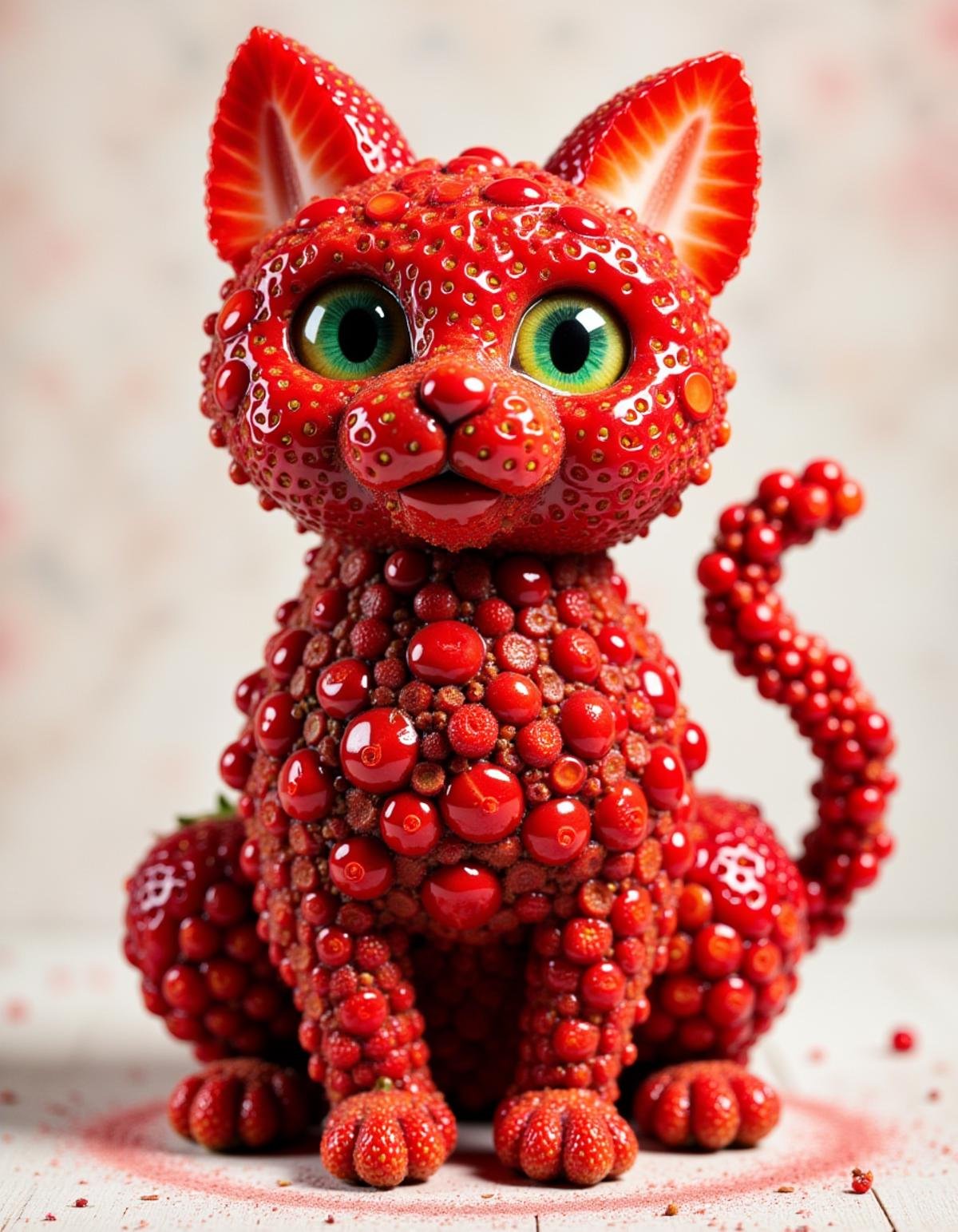 photography of a cat made from strawberry by Zwaetschge on Tensor.Art