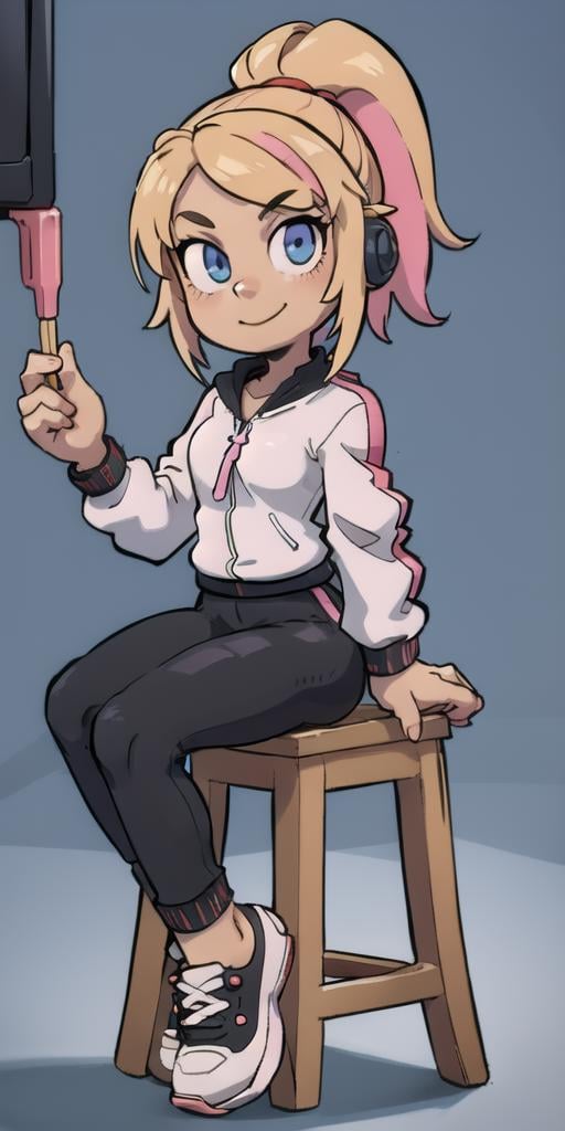 1girl,  on an arcade with a quarter in her hand,  smiling by TheFoodMage on Tensor.Art