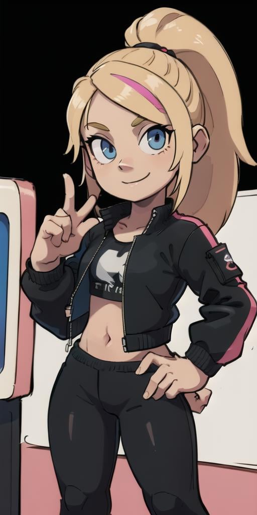 1girl,  on an arcade with a quarter in her hand,  smiling by TheFoodMage on Tensor.Art