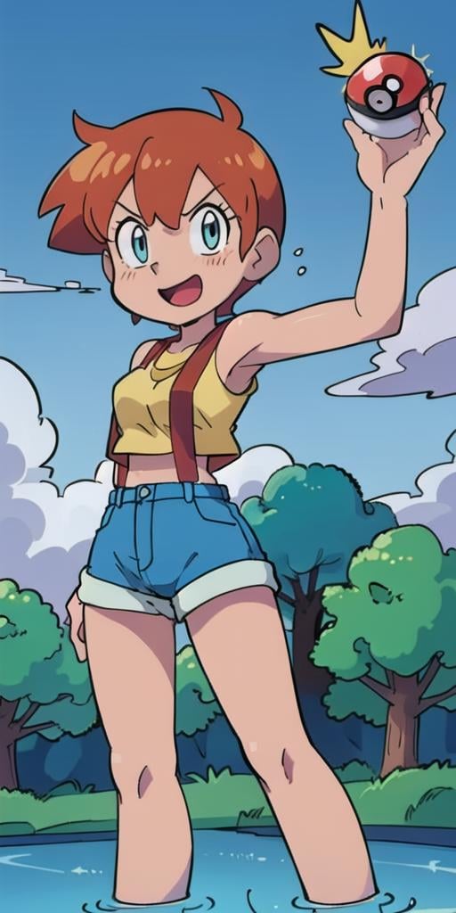 1man,  80's anime style,  misty with a pokeball by TheFoodMage on Tensor.Art