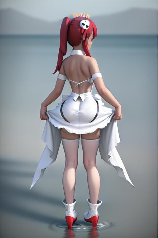 TFM_Yoko,  skull hair ornament,  maid costume by TheFoodMage on Tensor.Art