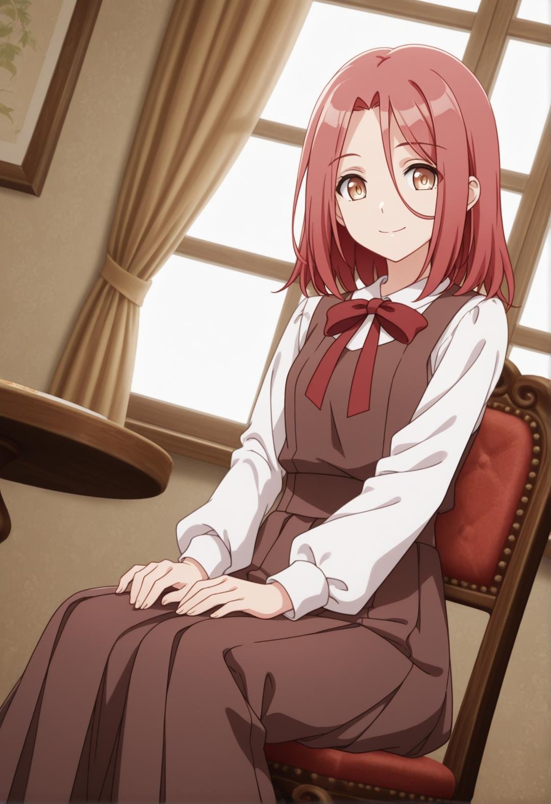 smile,  indoor,  sitting by TMFyu on Tensor.Art