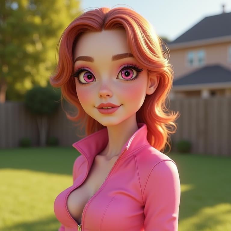 CGI of Blossom in a jogging suit in the suburb by TensorCreditUnion on Tensor.Art