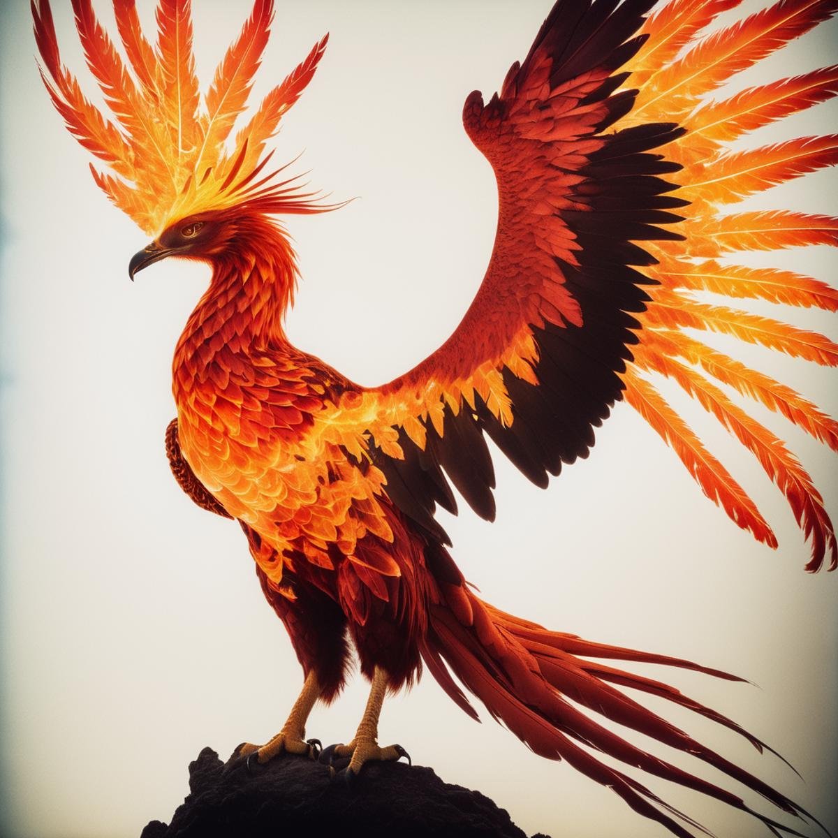 double exposure,  (flameless phoenix),  CineColor by TrafficMeany on Tensor.Art