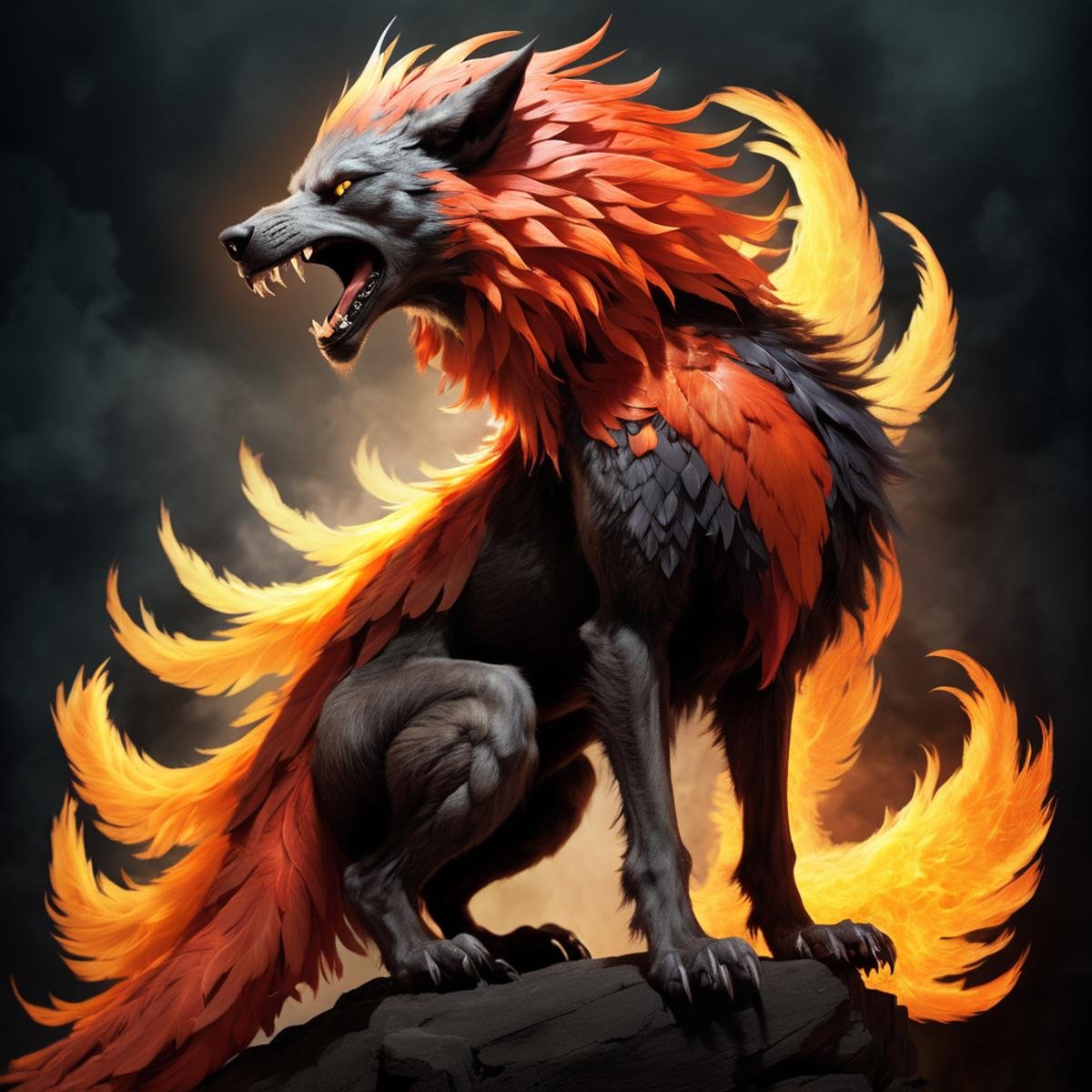 half werewolf half phoenix creature by TrafficMeany on Tensor.Art