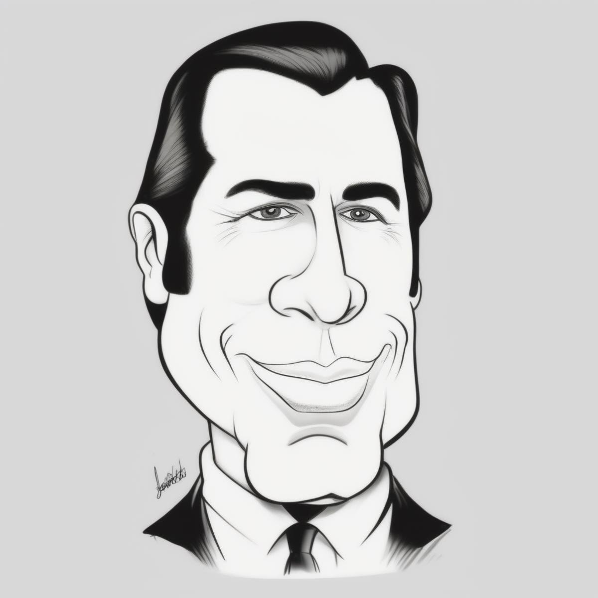 Caricature style drawing of John Travolta,  ,  solo by TrafficMeany on Tensor.Art