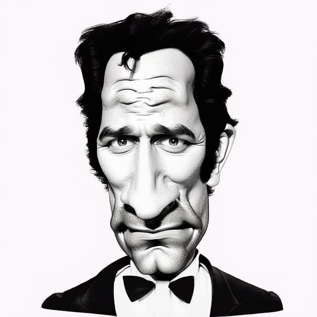 Caricatures style picture of clive owen,  beard,  bowtie by TrafficMeany on Tensor.Art