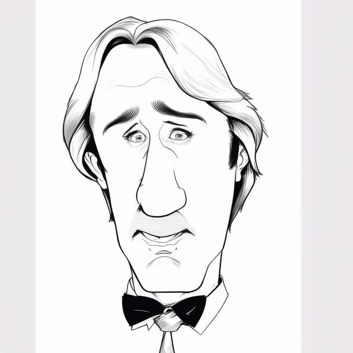 Caricatures style drawing of Owen Wilson,  bowtie,  solo by TrafficMeany on Tensor.Art