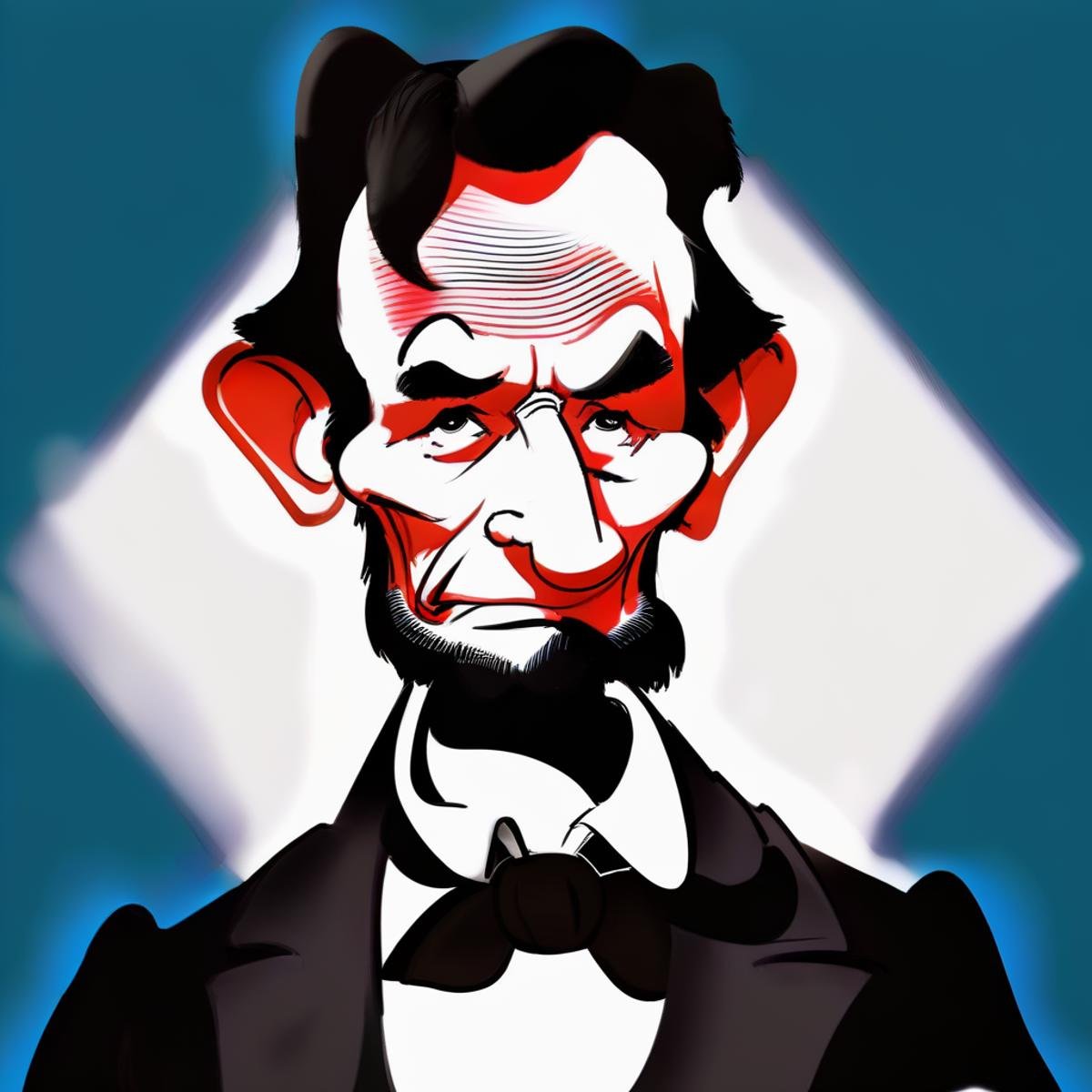Caricatures style picture of Abraham Lincoln,  beard,  bowtie by TrafficMeany on Tensor.Art